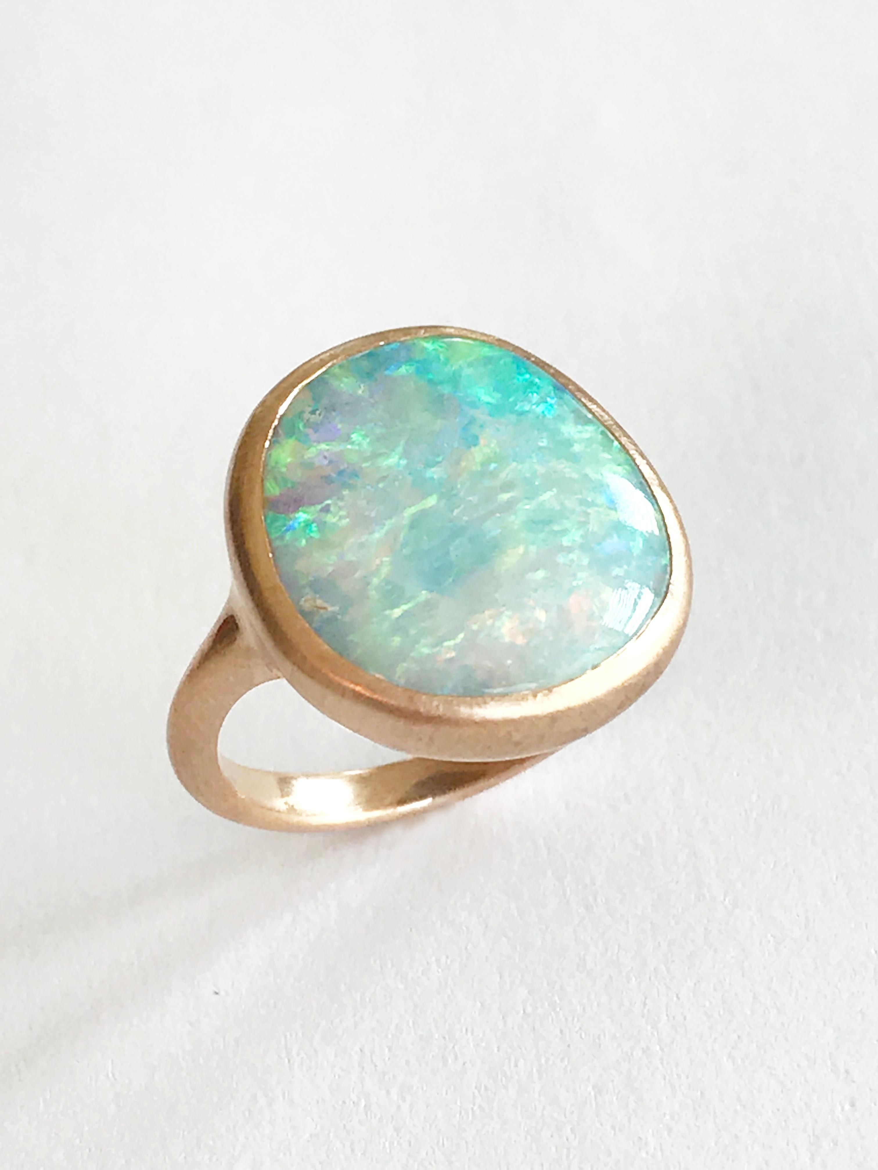Women's Dalben Light Australian Boulder Opal Rose Gold Ring