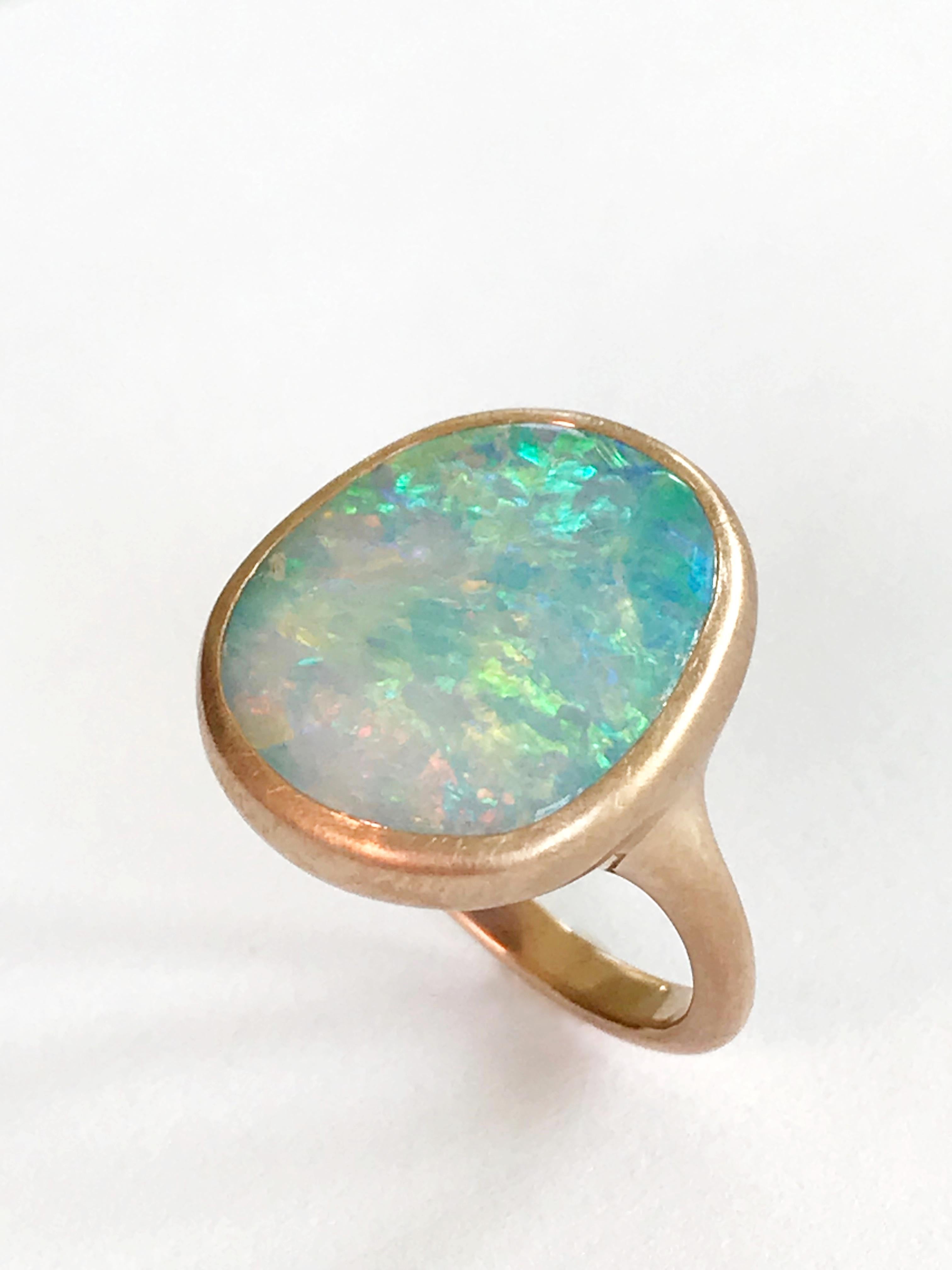 Dalben Light Australian Boulder Opal Rose Gold Ring 1