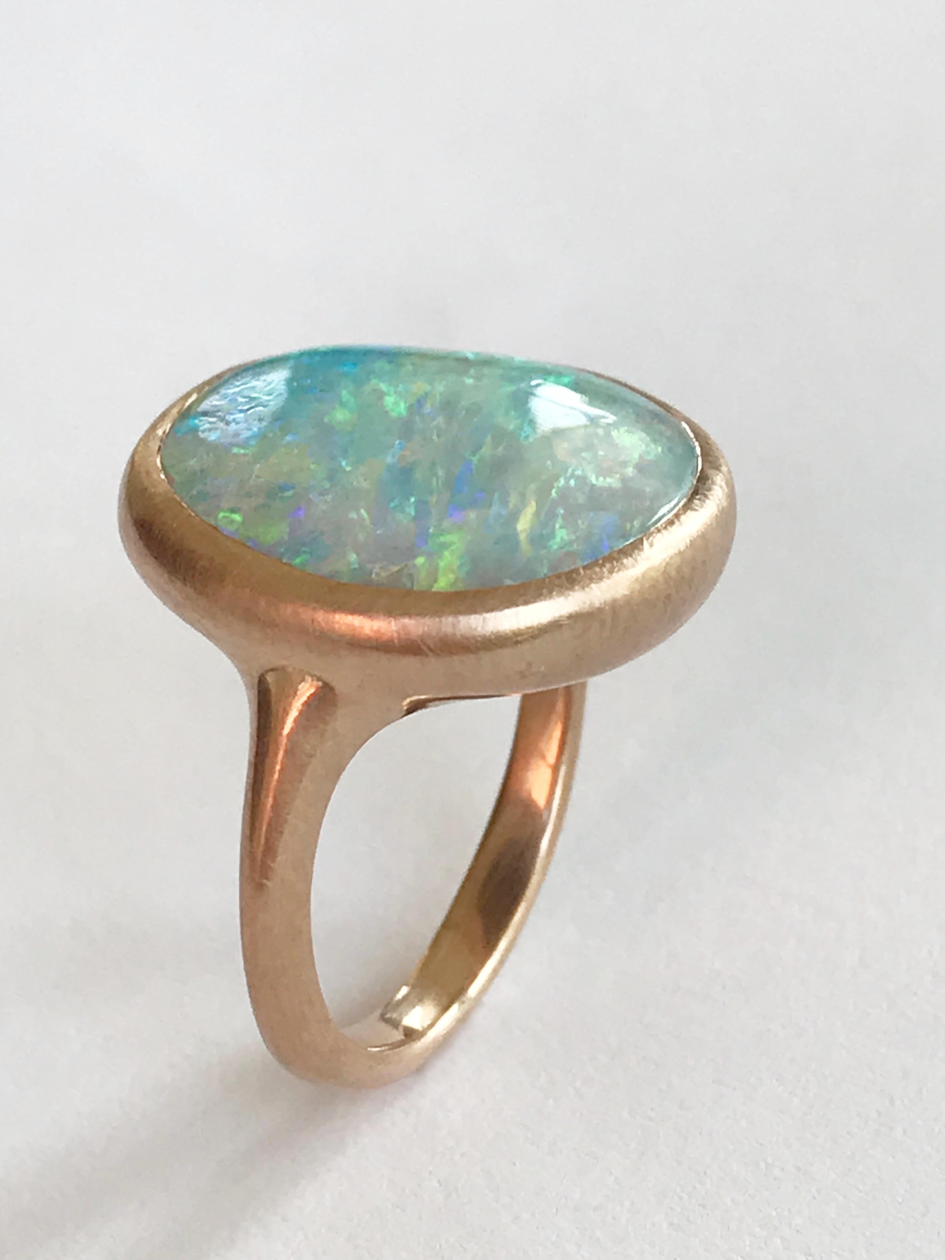 Dalben Light Australian Boulder Opal Rose Gold Ring 2