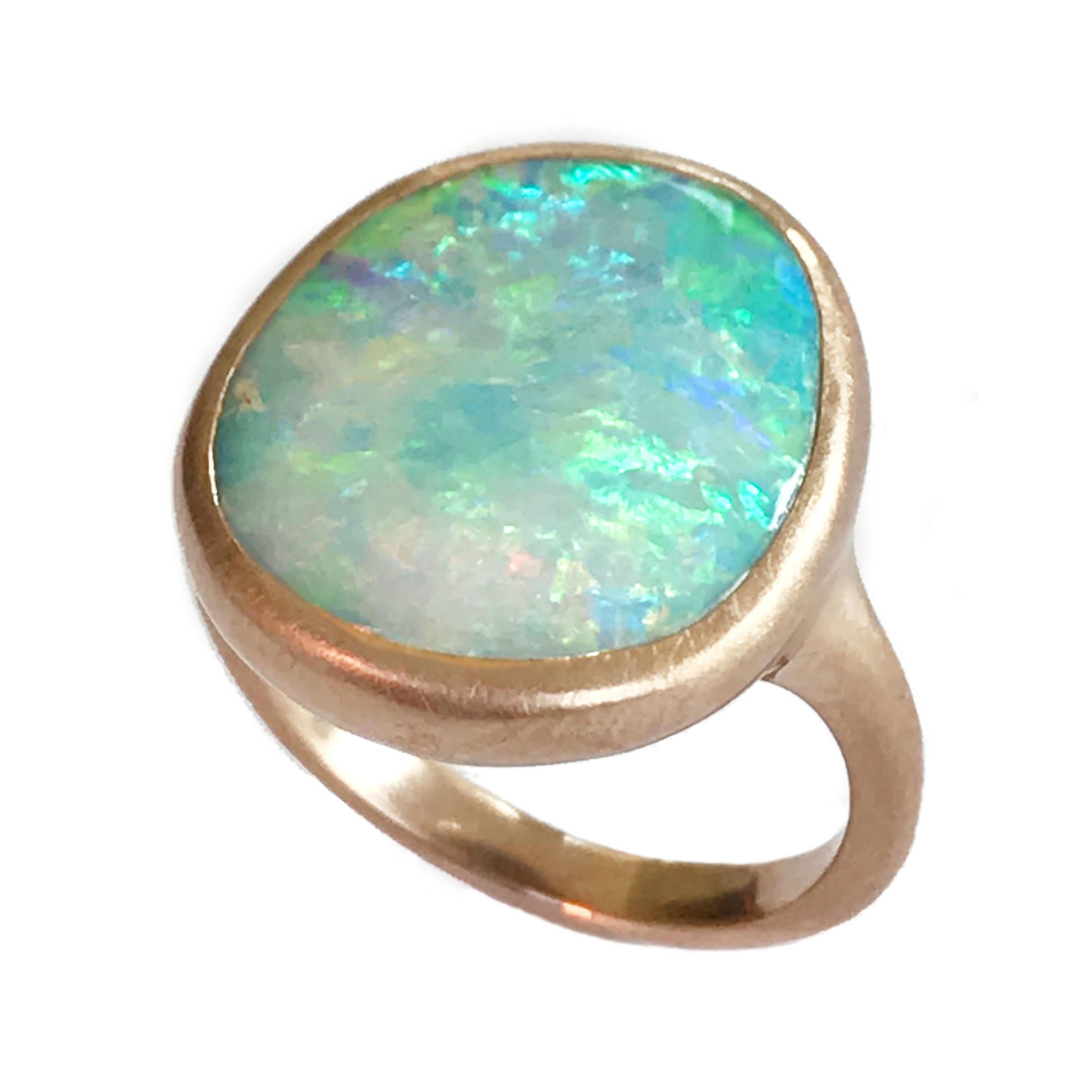 Dalben Light Australian Boulder Opal Rose Gold Ring