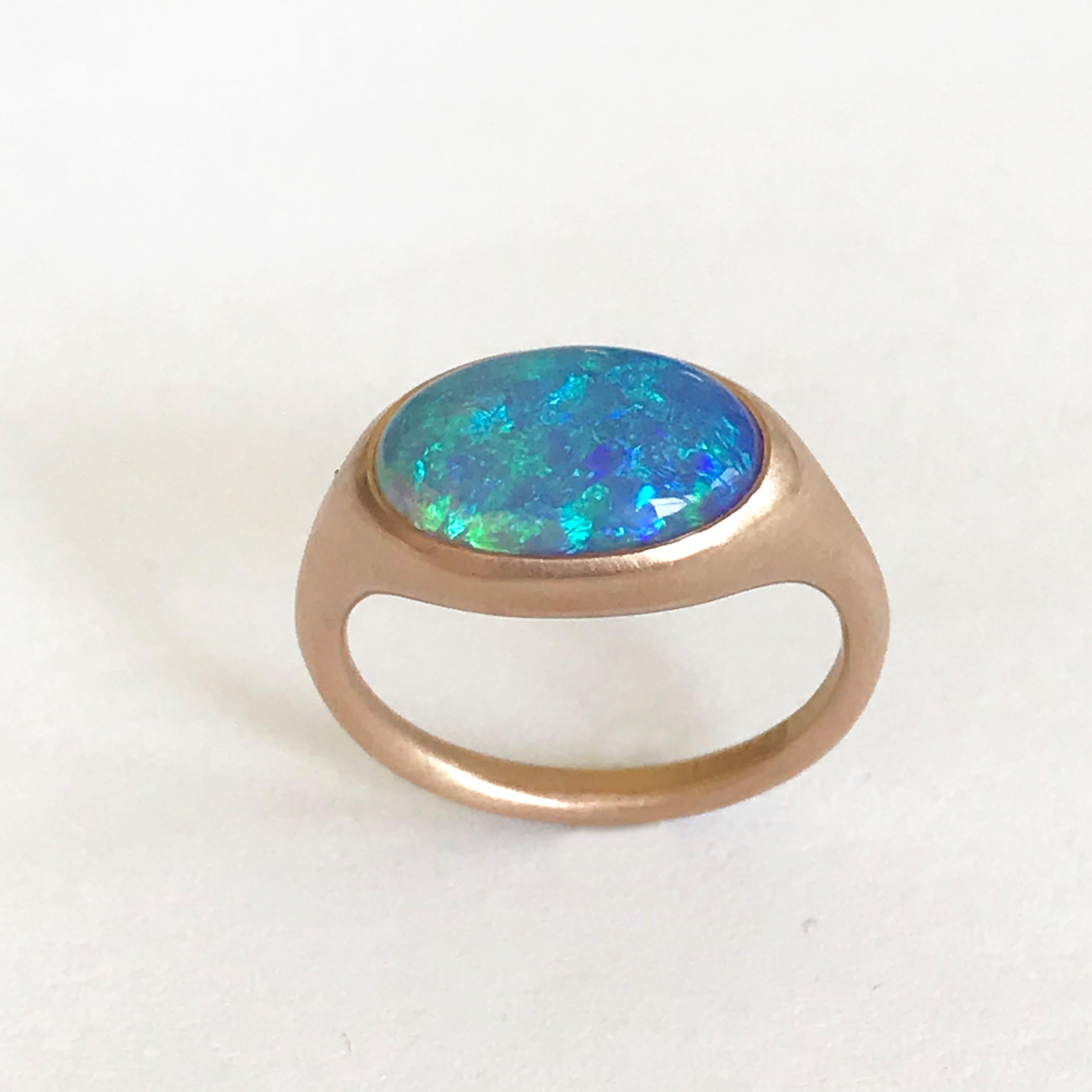 Women's Dalben Lightning Ridge Opal Rose Gold Ring For Sale