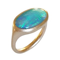 Dalben Lightning Ridge Opal Rose Gold Ring