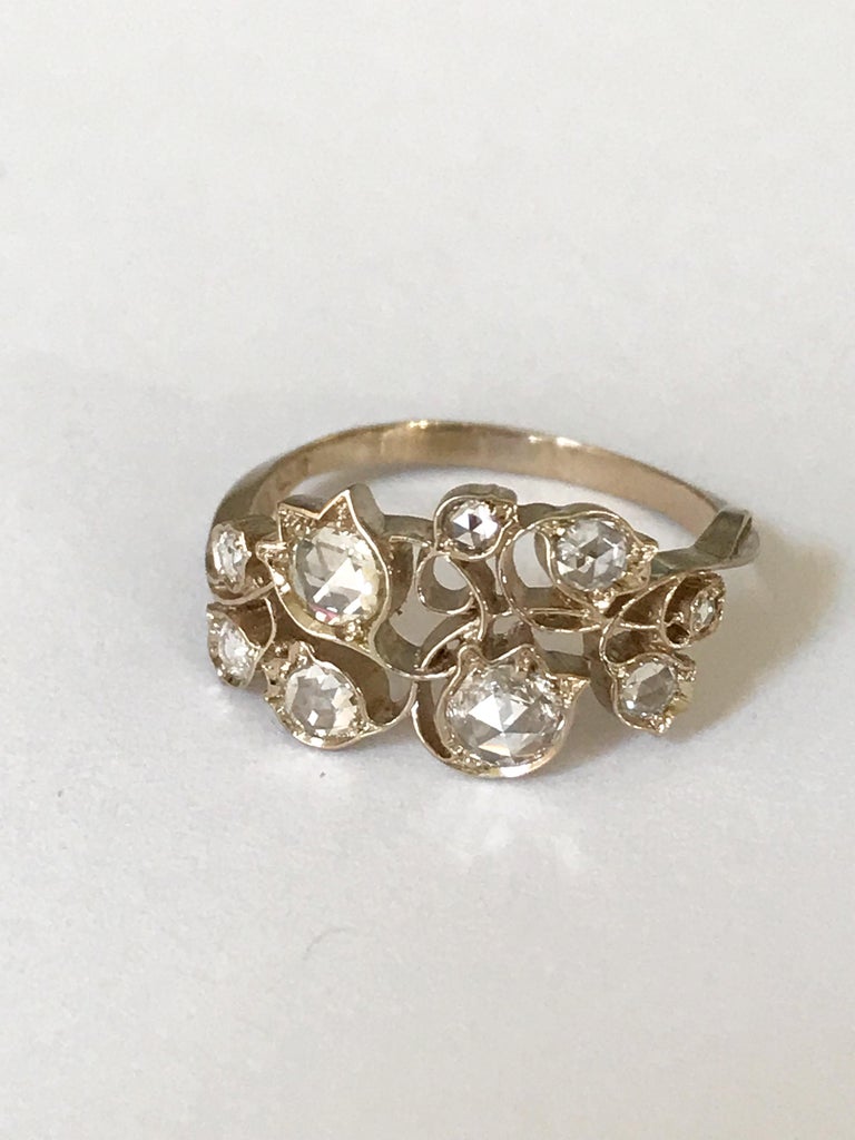 Dalben Lily of the Valley Diamond Gold Ring For Sale at 1stDibs lily