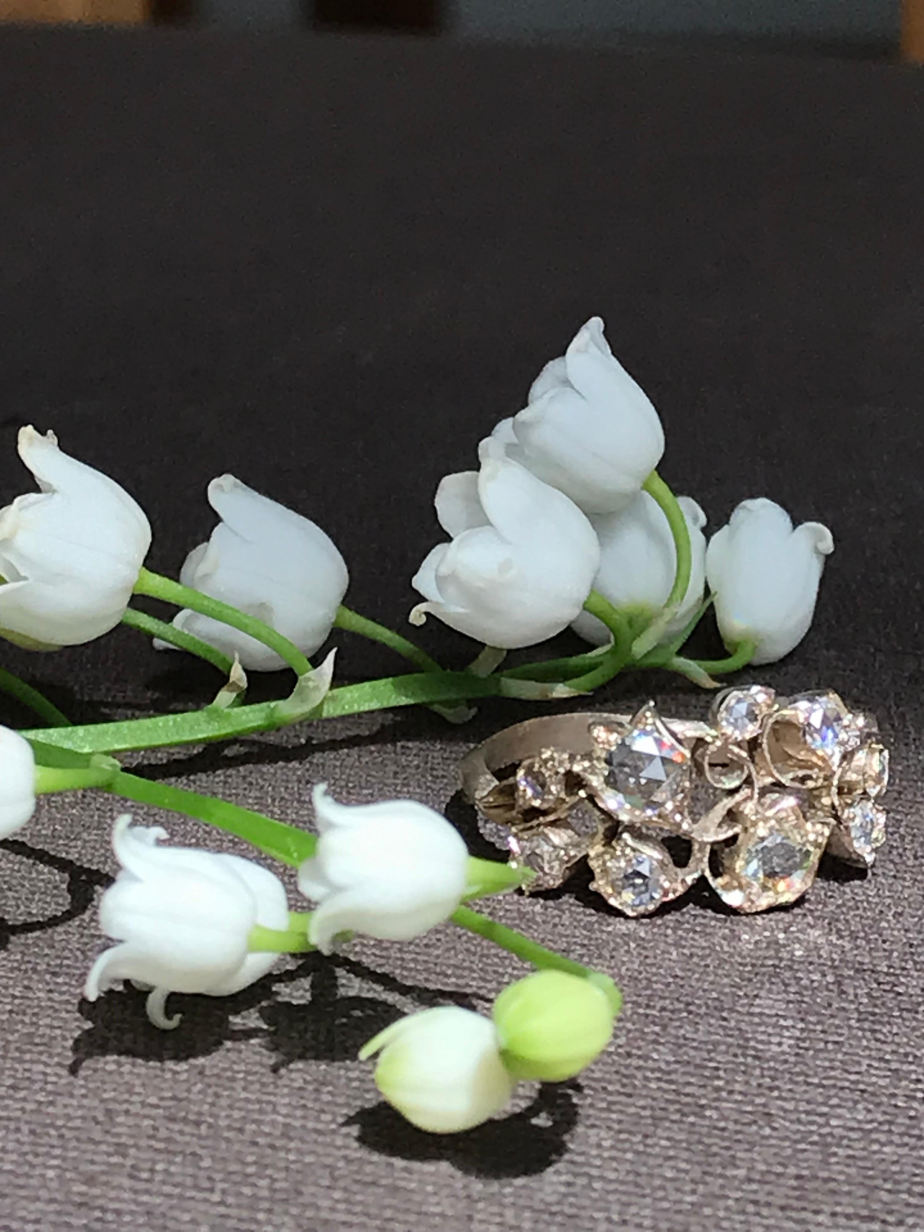 Dalben Lily of the Valley Diamond White Gold Ring 3