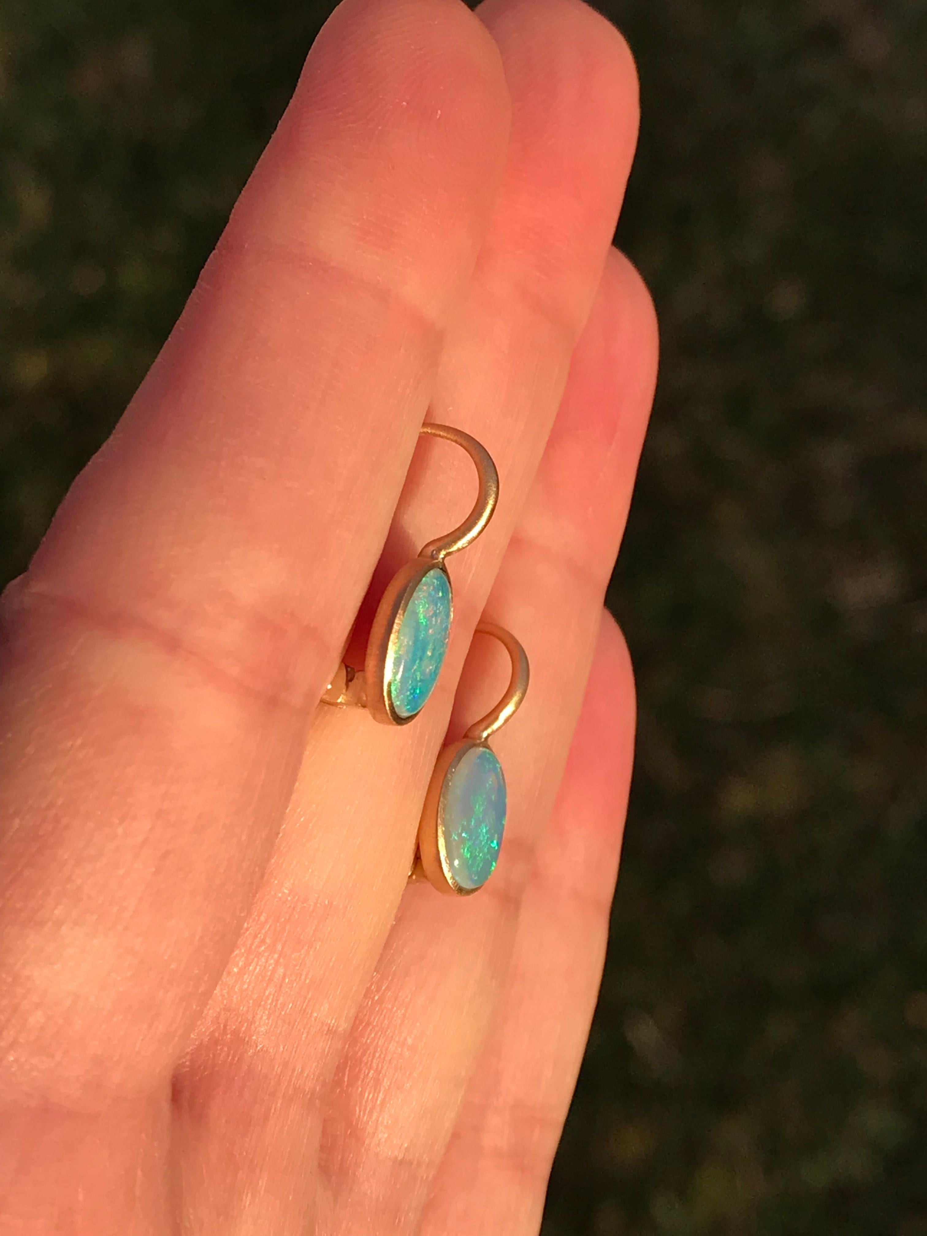 oval opal earrings