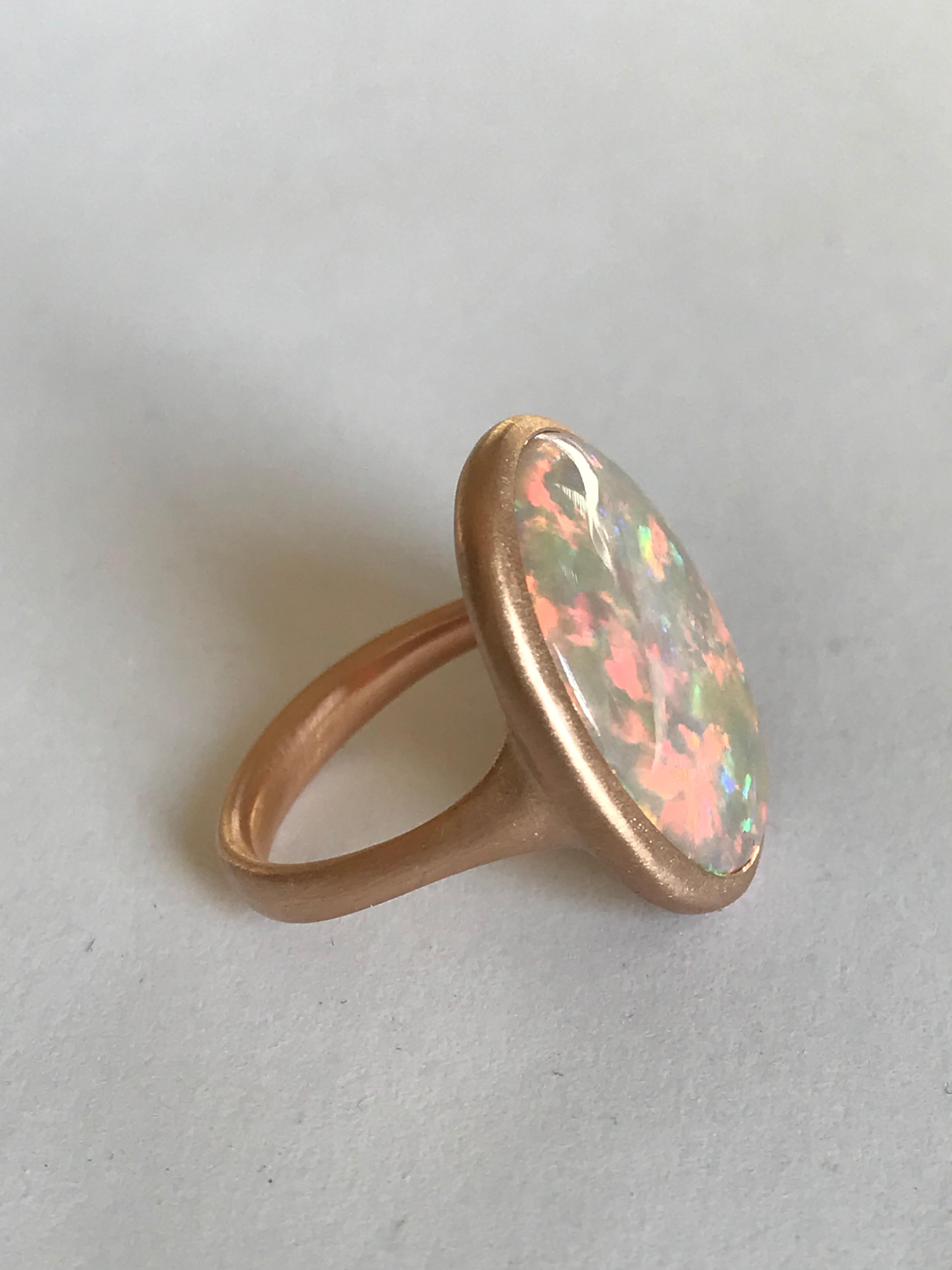 Dalben Magnificent Australian Opal Rose Gold Ring For Sale 5