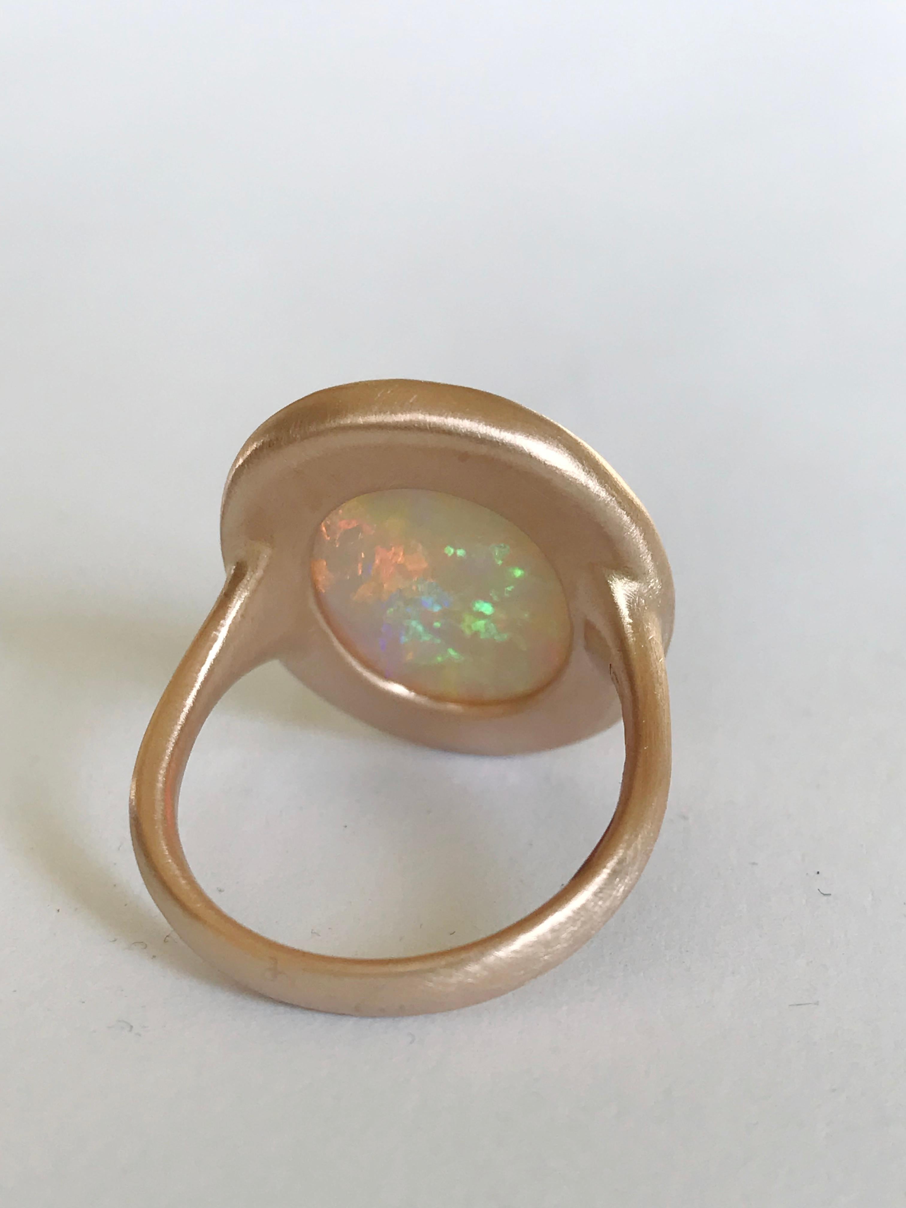 Dalben Magnificent Australian Opal Rose Gold Ring For Sale 7