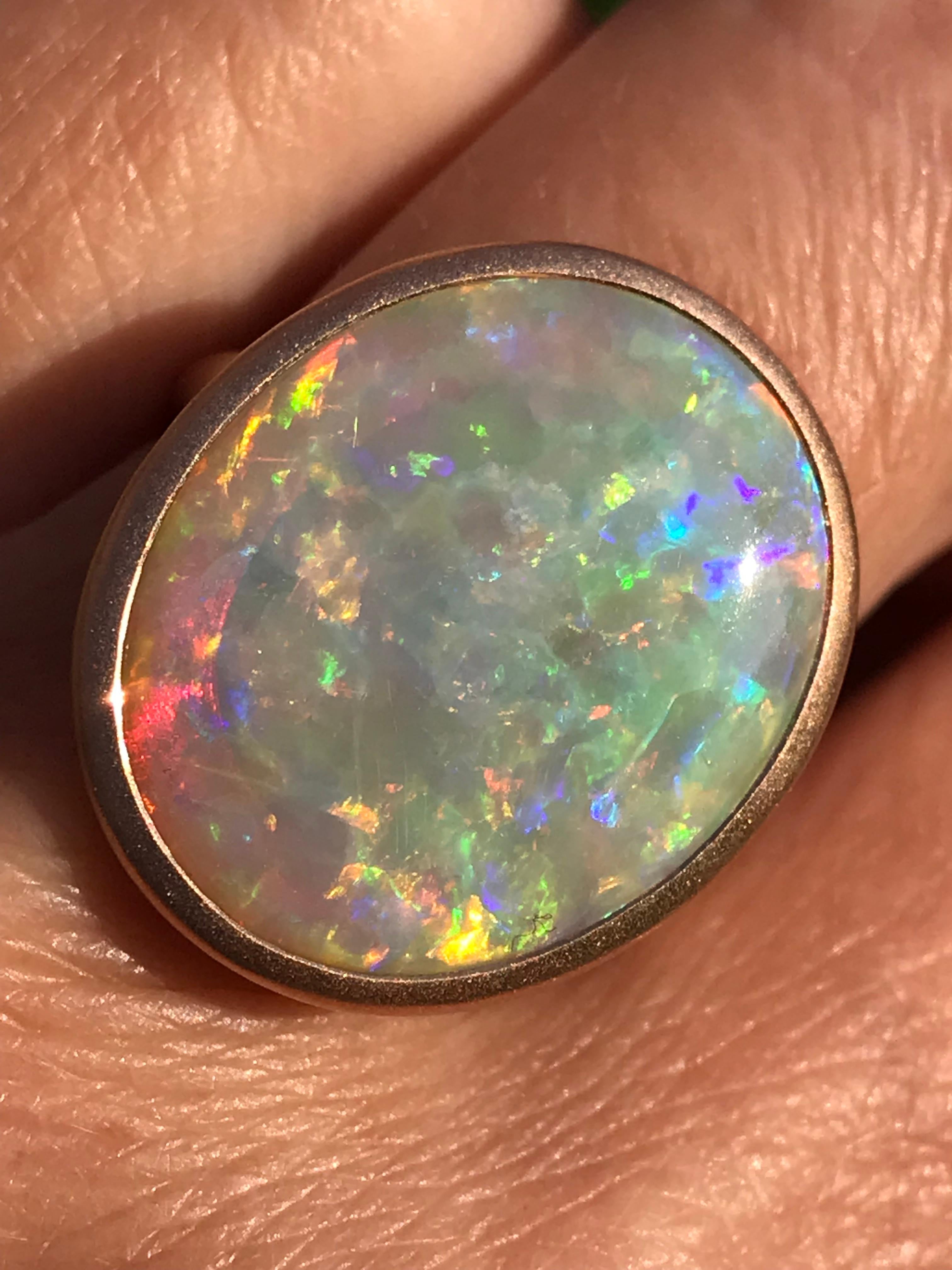 Dalben Magnificent Australian Opal Rose Gold Ring In New Condition For Sale In Como, IT