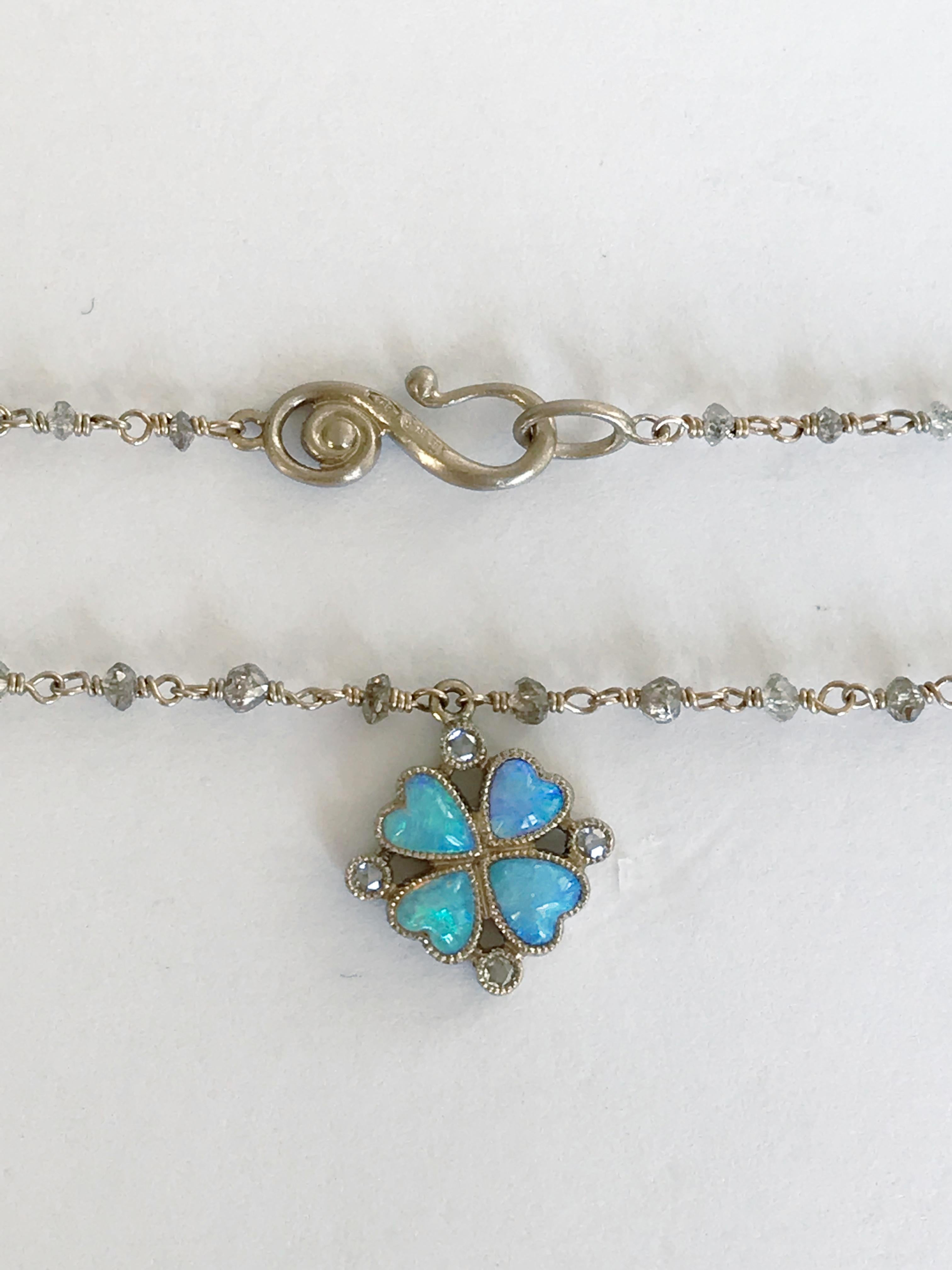 opal clover necklace