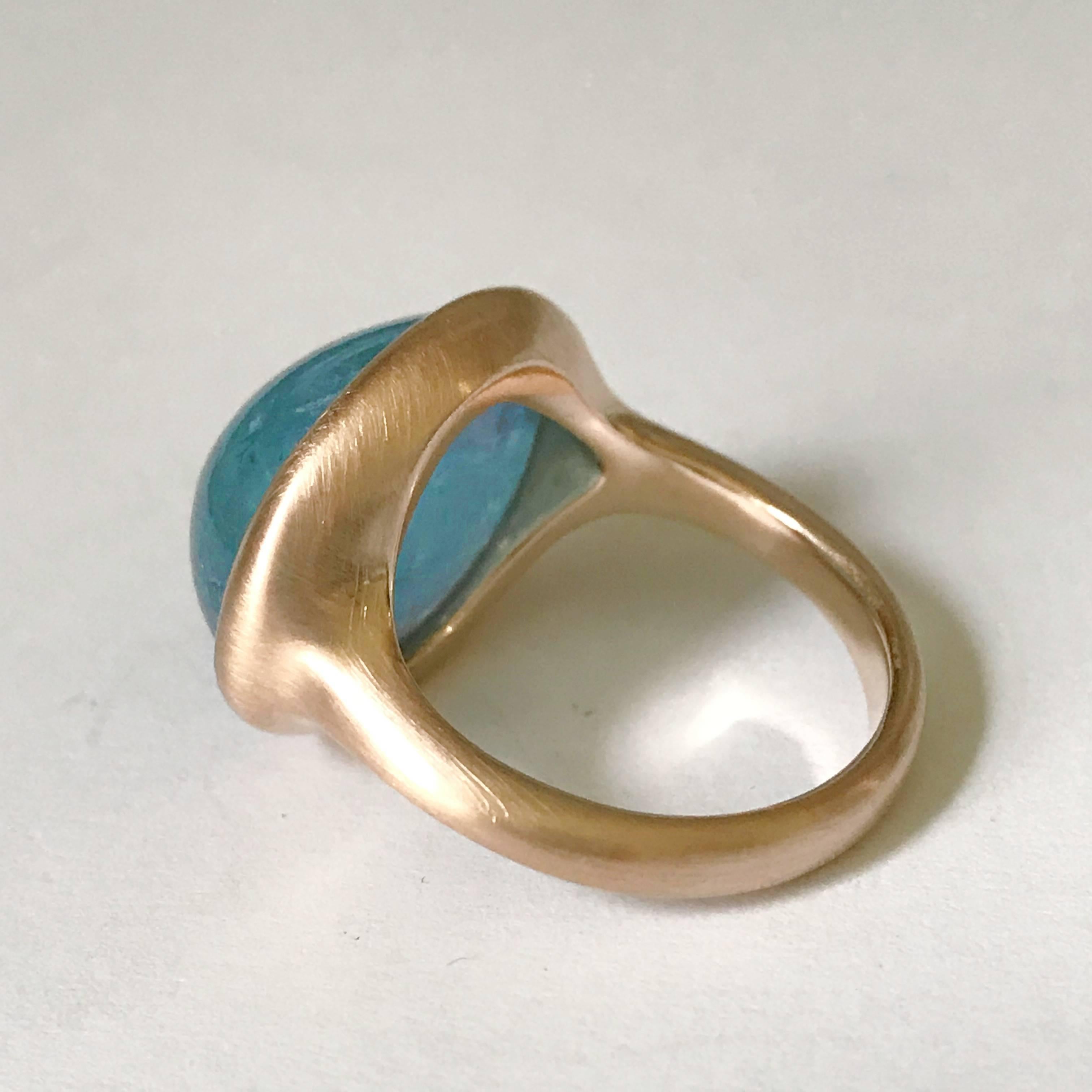 Women's Dalben Oval Aquamarine Rose Gold Ring