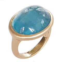 Dalben Oval Aquamarine Rose Gold Ring