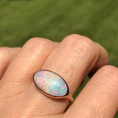 Dalben Oval Australian Boulder Opal Rose Gold Ring