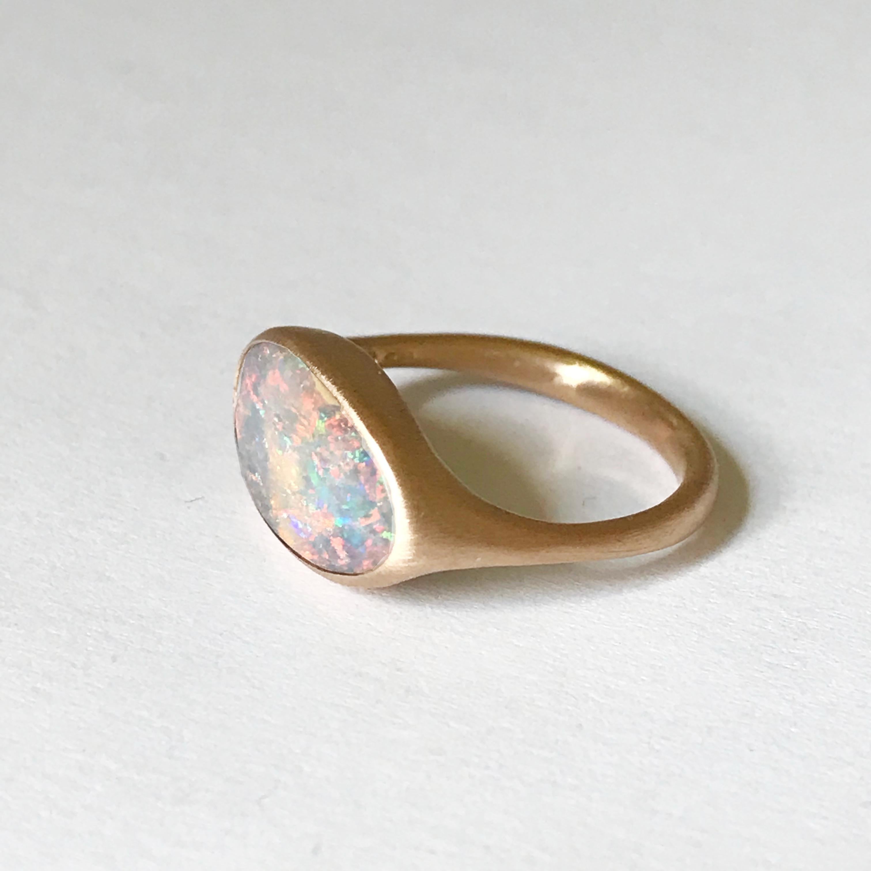 Dalben Oval Australian Boulder Opal Rose Gold Ring 1