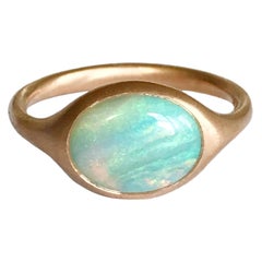 Dalben Oval Australian Crystal Opal Rose Gold Ring