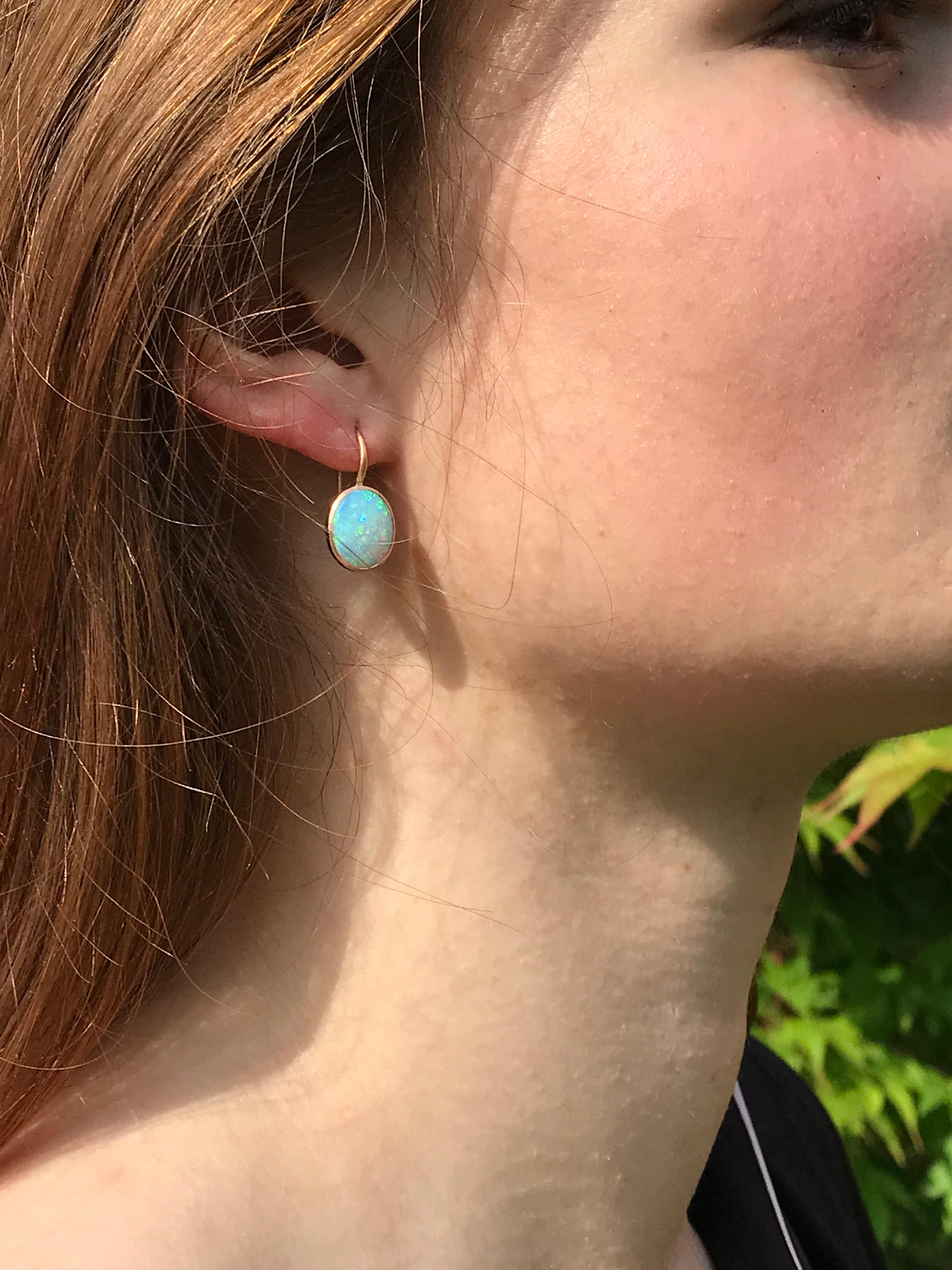 australian opal earrings gold