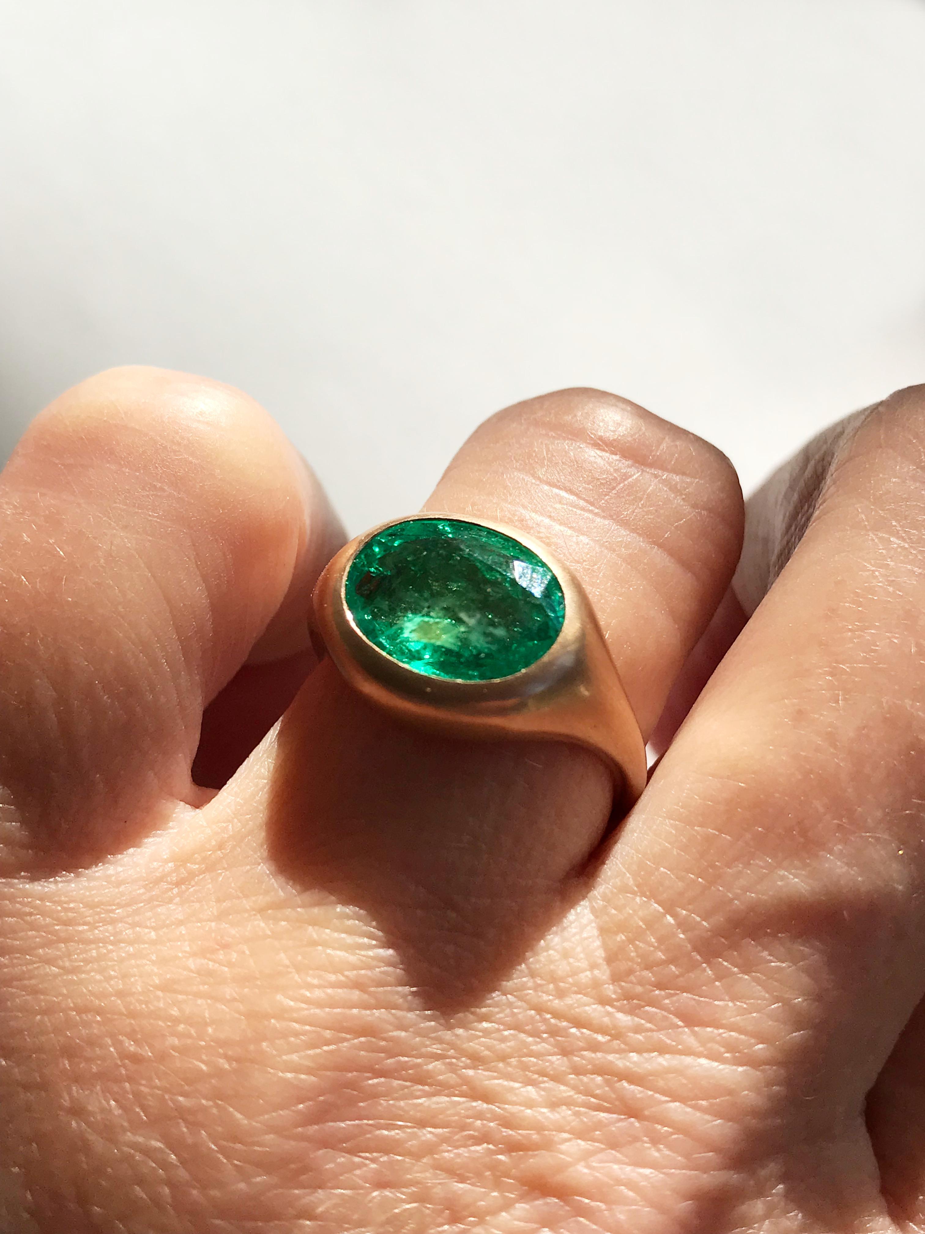 Dalben Oval Emerald Rose Gold Ring 5