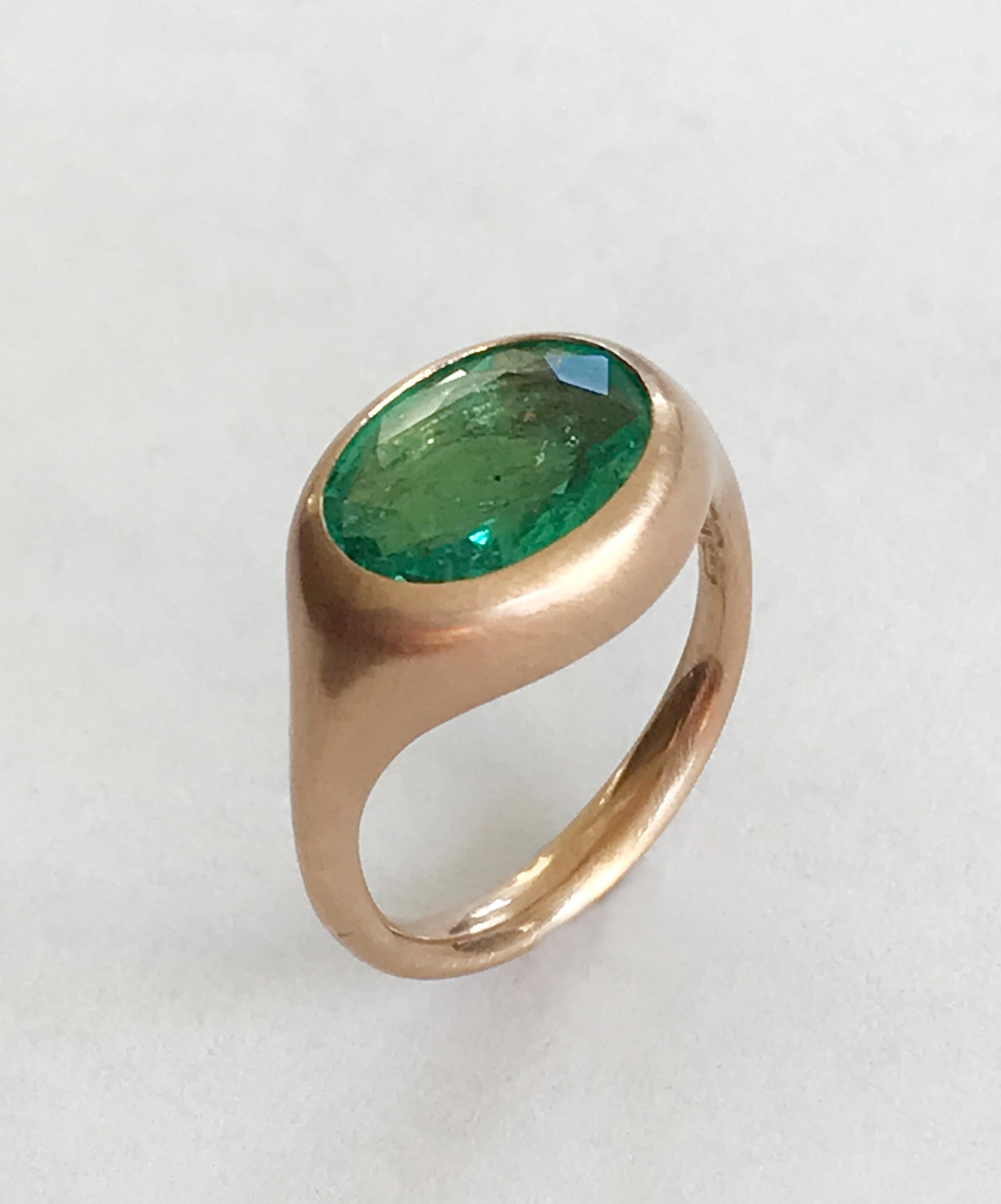 Oval Cut Dalben Oval Emerald Rose Gold Ring