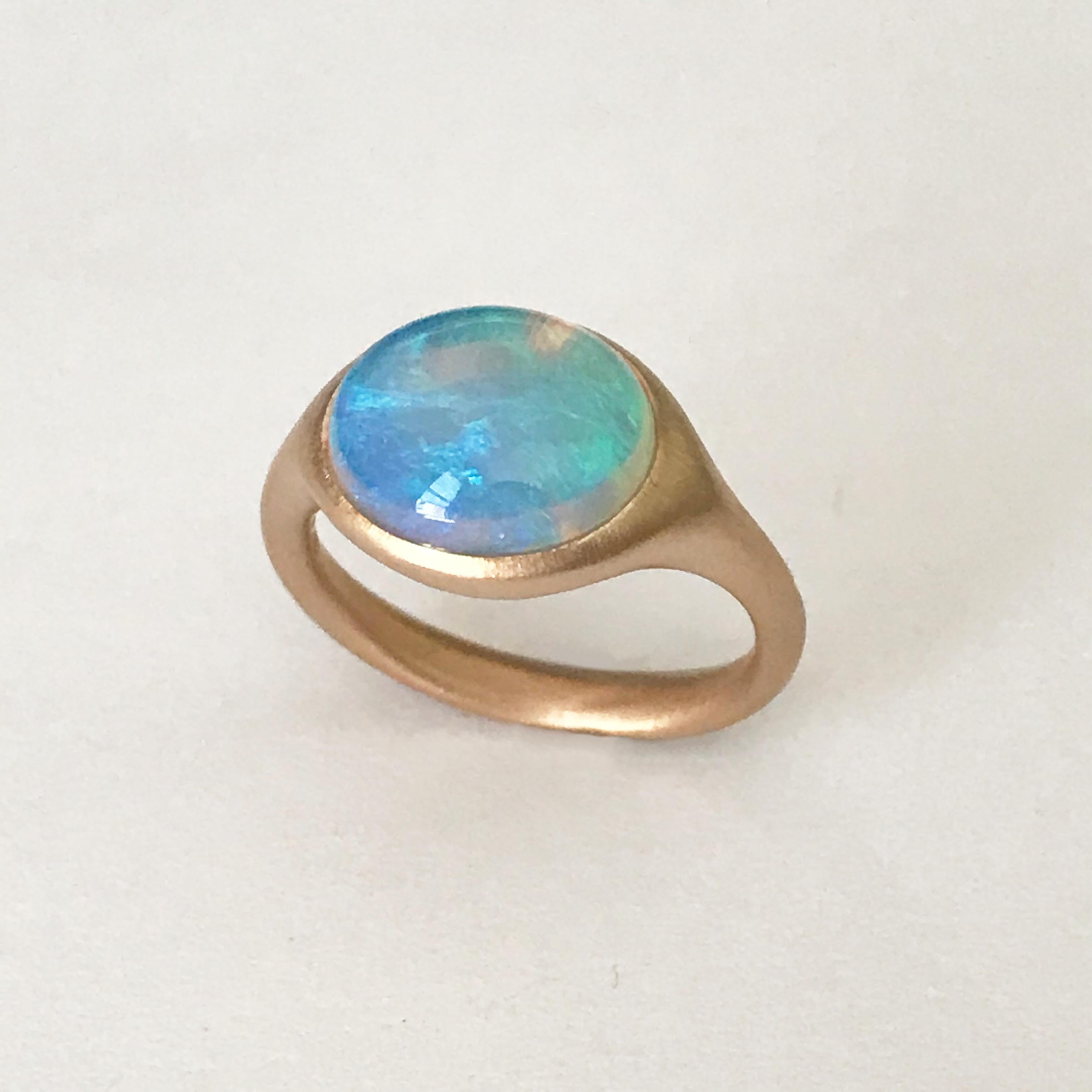 Dalben Oval Opal Rose Gold Ring For Sale 4