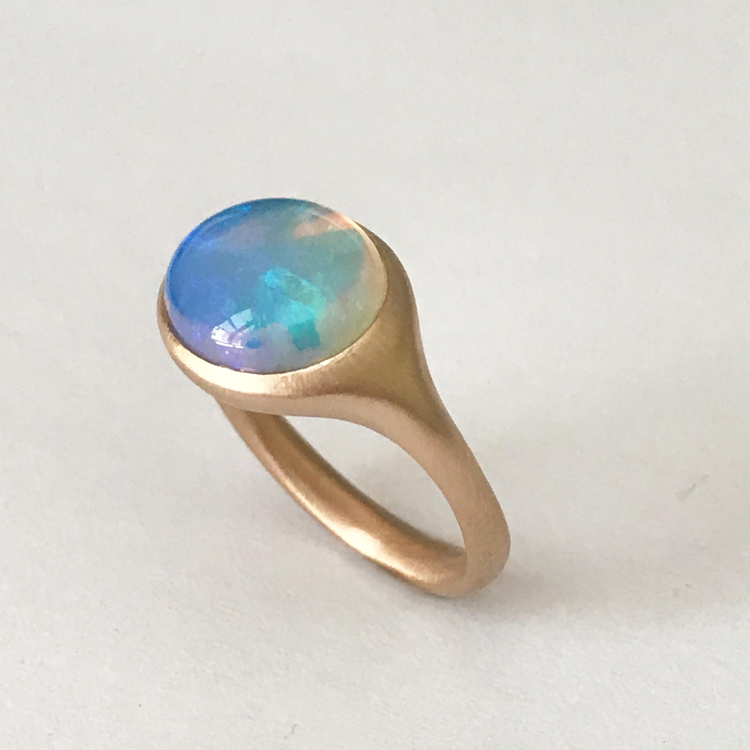 Dalben Oval Opal Rose Gold Ring For Sale 5