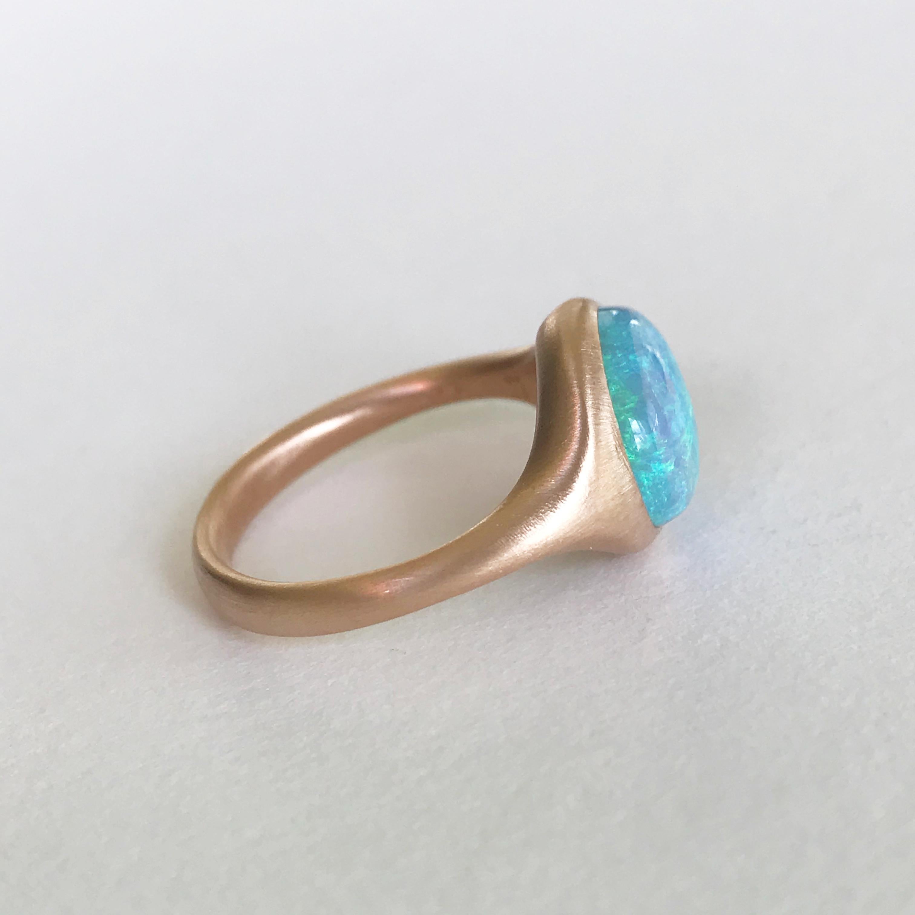 Dalben Oval Opal Rose Gold Ring For Sale 6