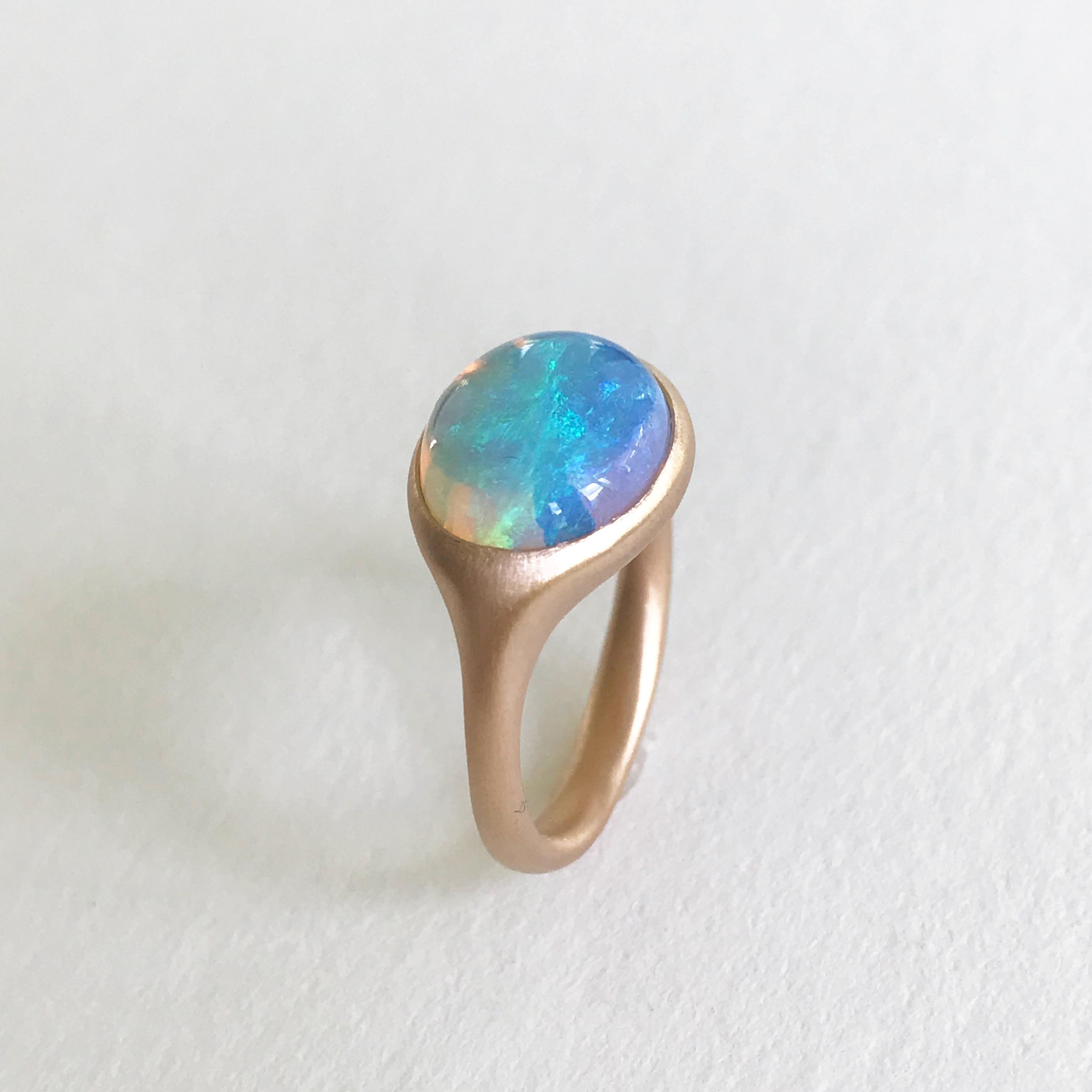 Dalben Oval Opal Rose Gold Ring For Sale 7