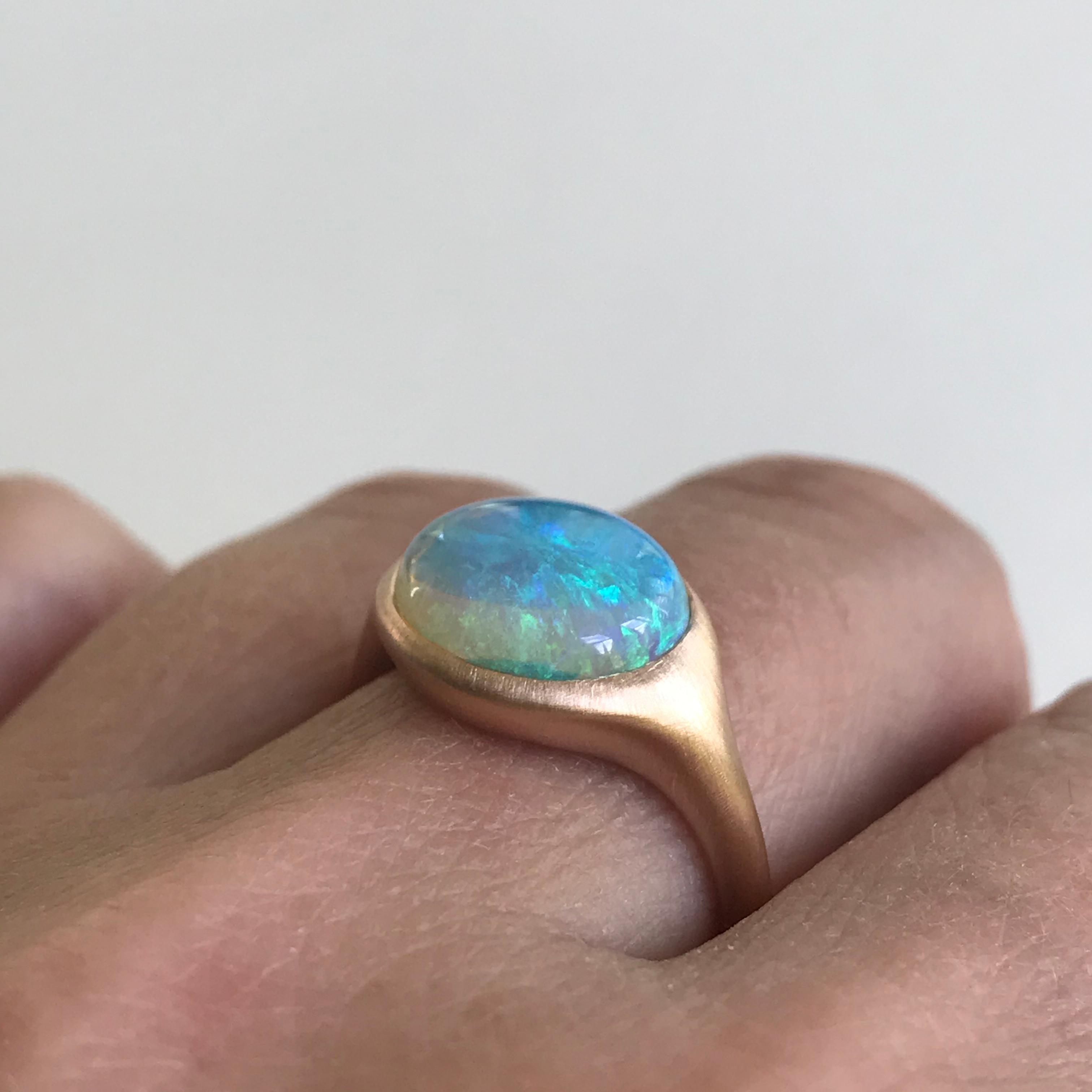 Dalben Oval Opal Rose Gold Ring For Sale 8