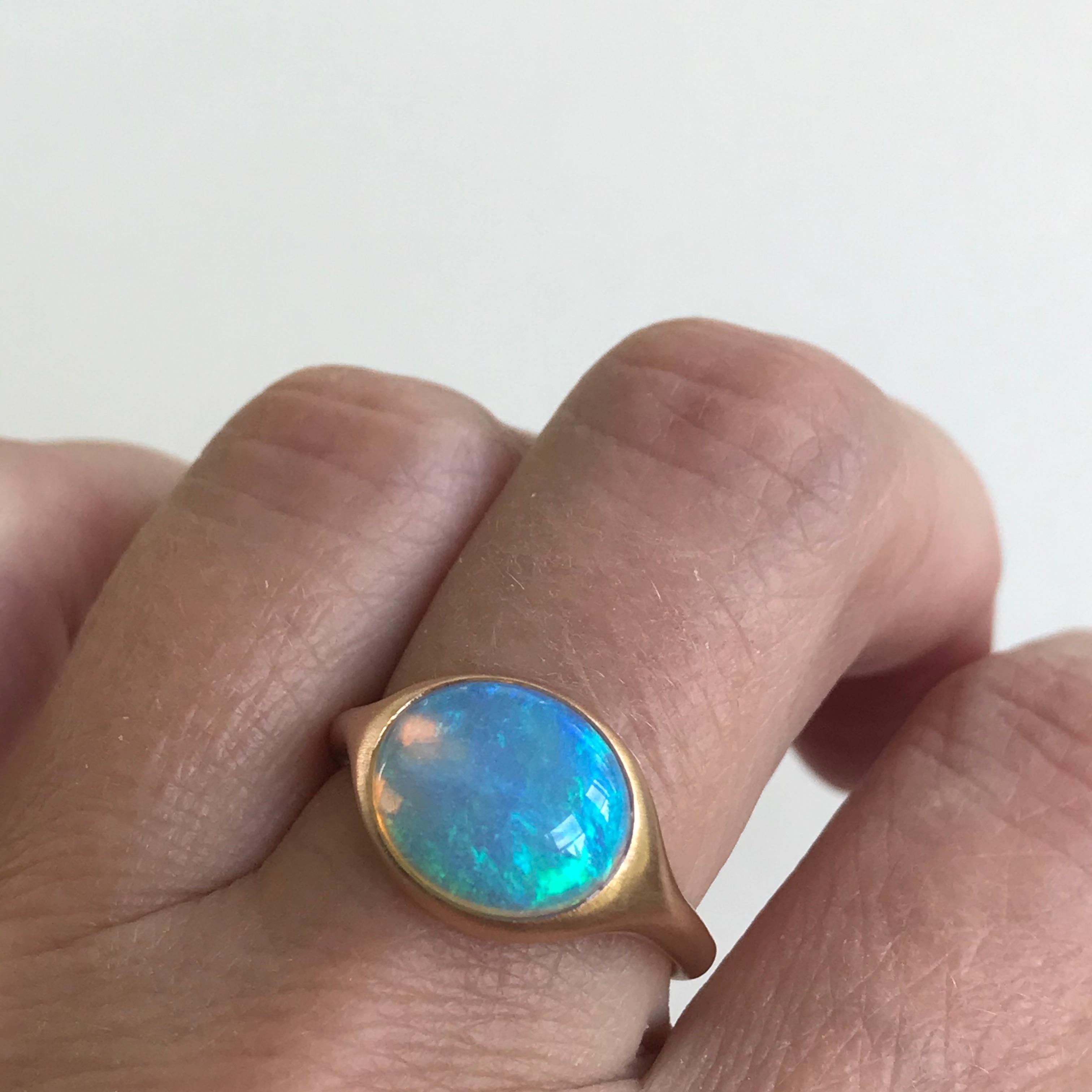 Dalben Oval Opal Rose Gold Ring For Sale 9
