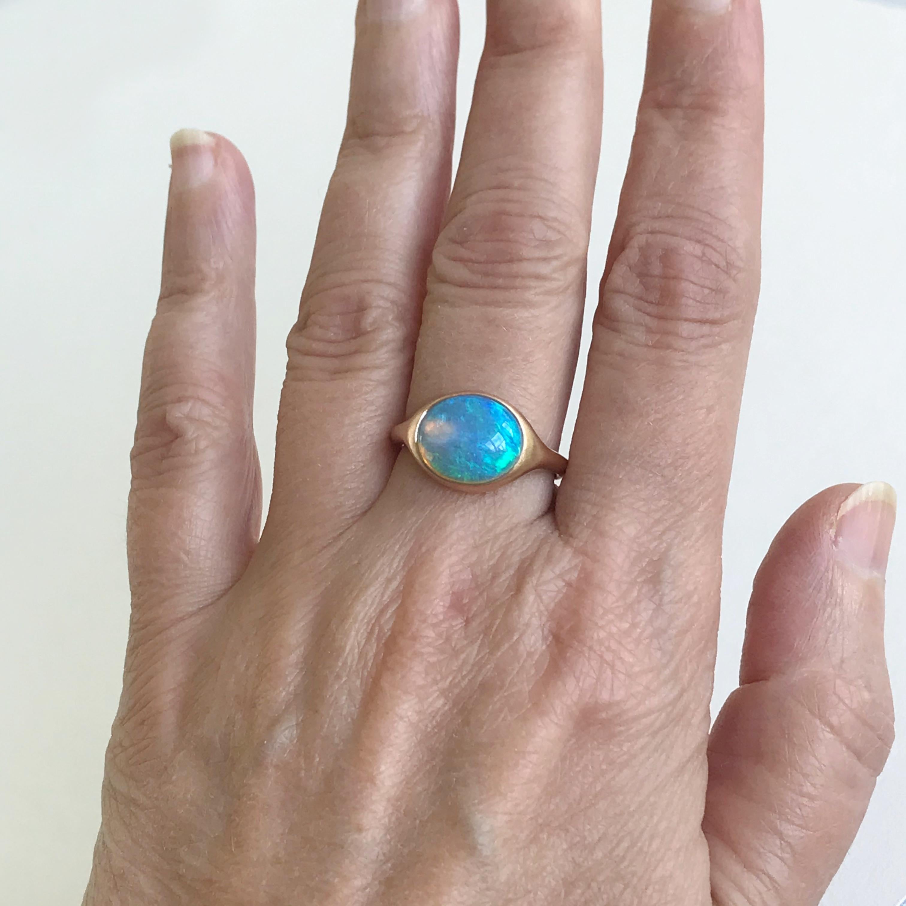 Dalben Oval Opal Rose Gold Ring For Sale 10