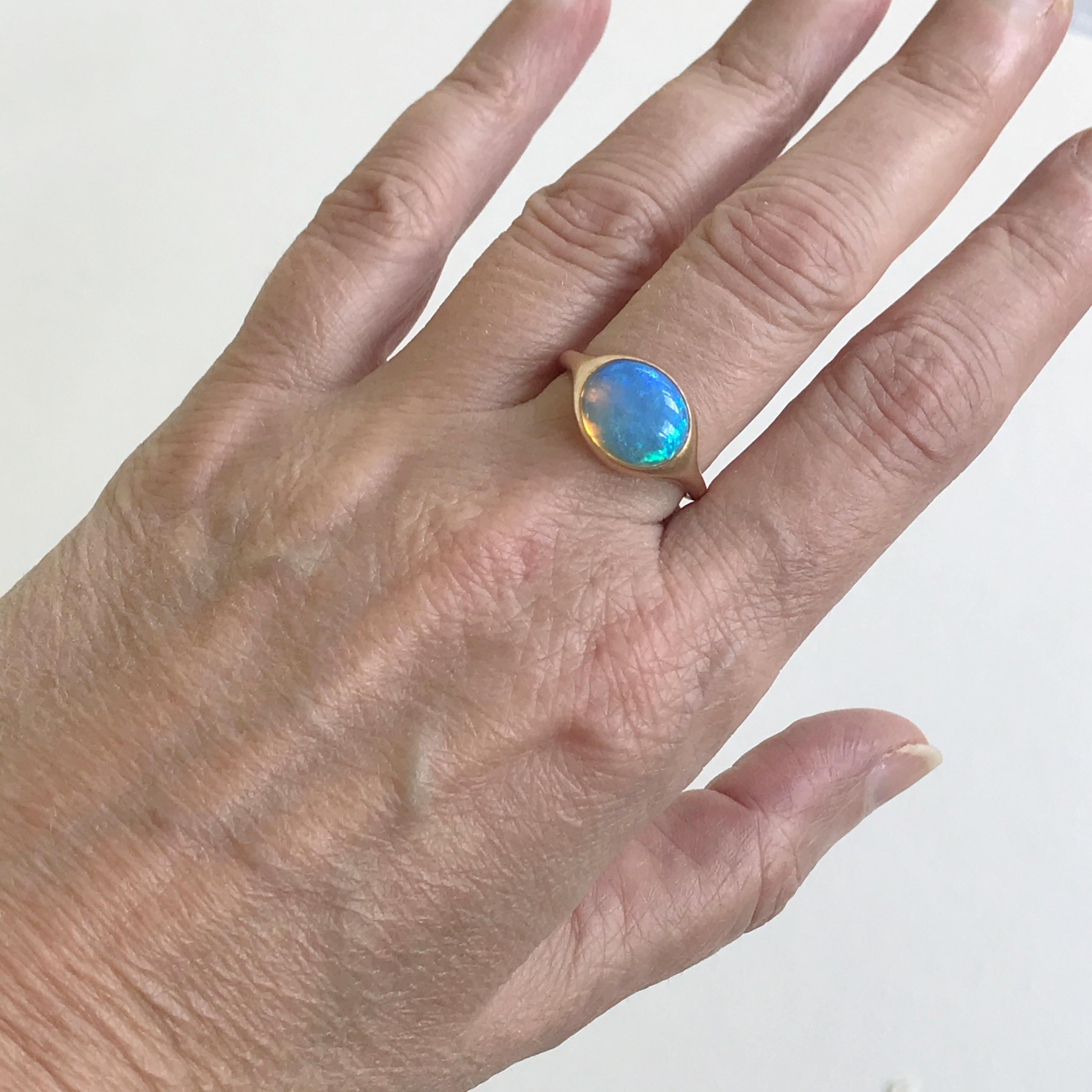Dalben Oval Opal Rose Gold Ring For Sale 11