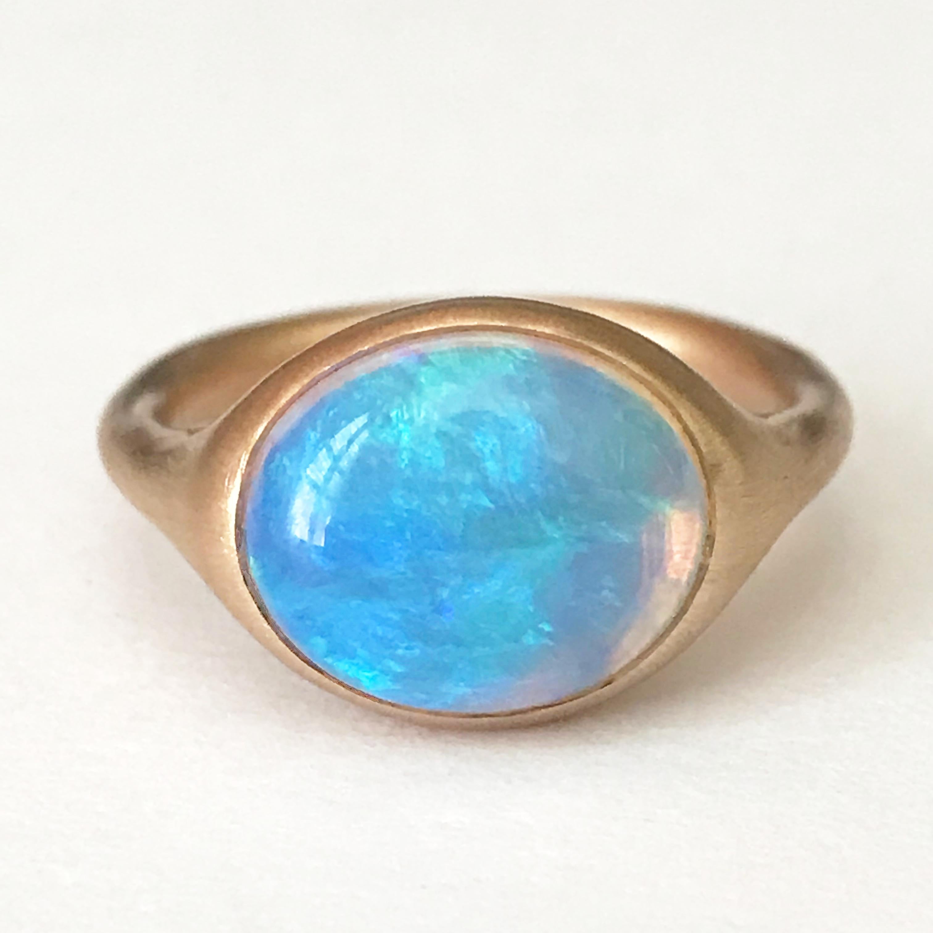 Dalben Ring aus Roségold mit ovalem Opal im Angebot 1