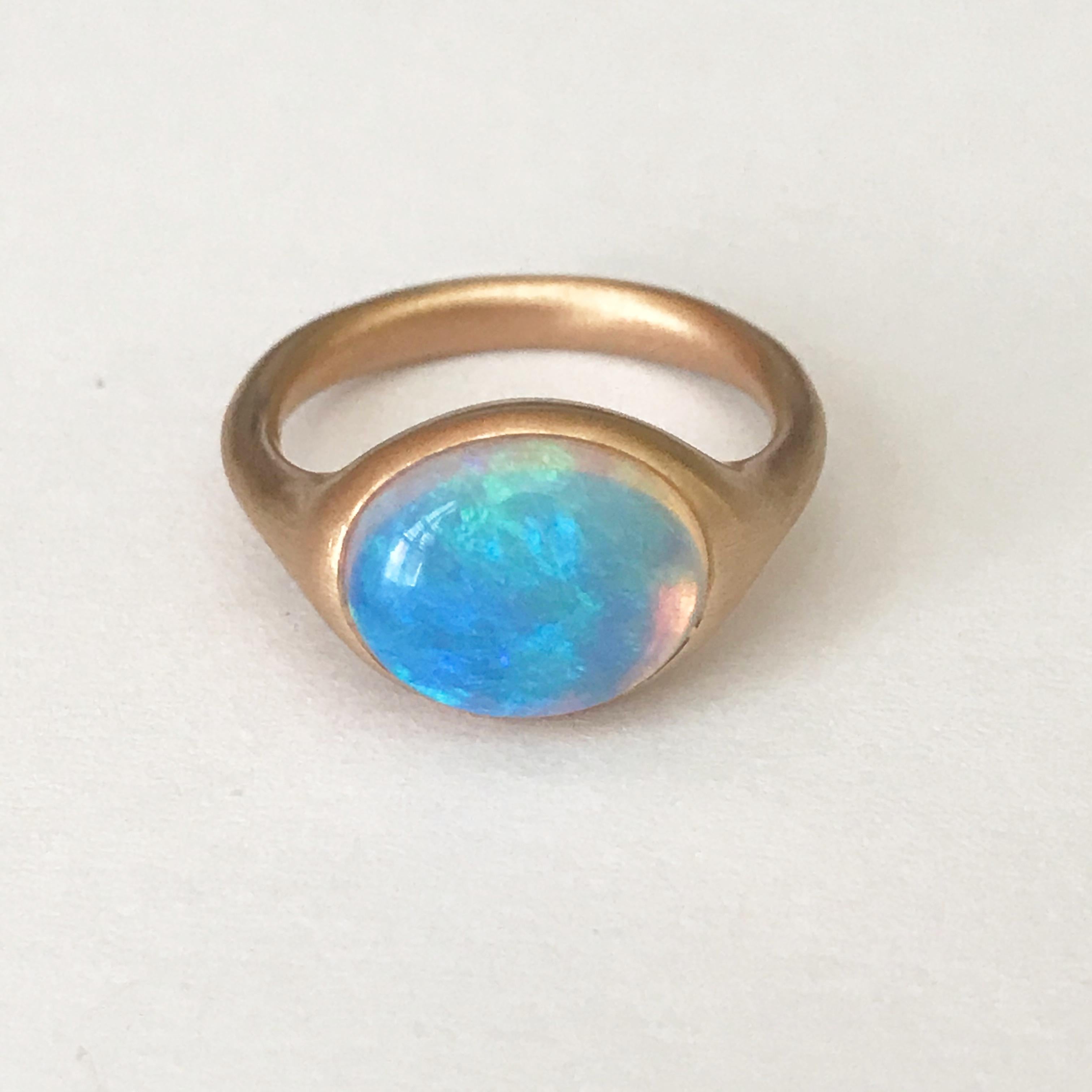 Dalben Oval Opal Rose Gold Ring For Sale 3