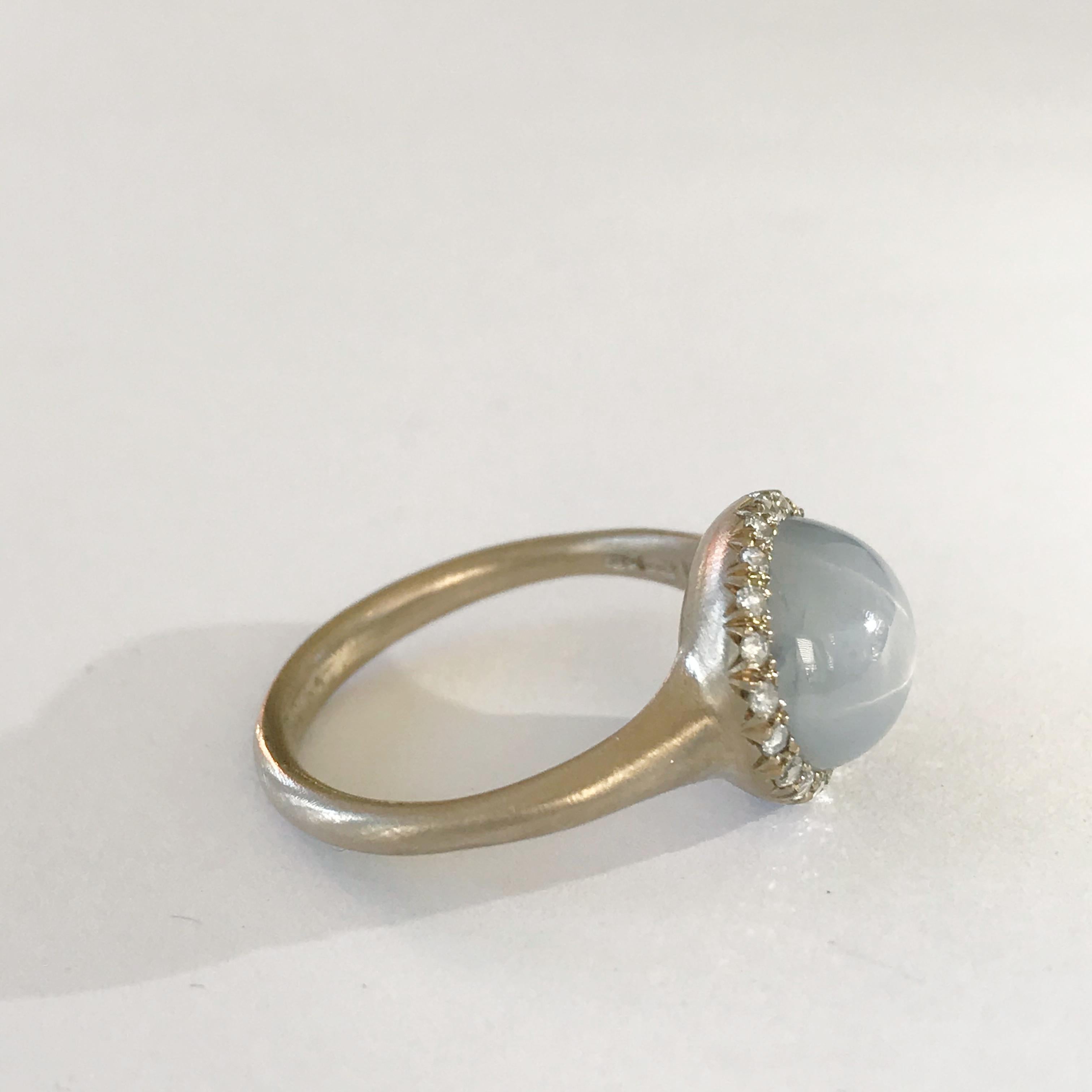 Dalben Oval Star Sapphire Rose Cut Diamond Gold Ring 11