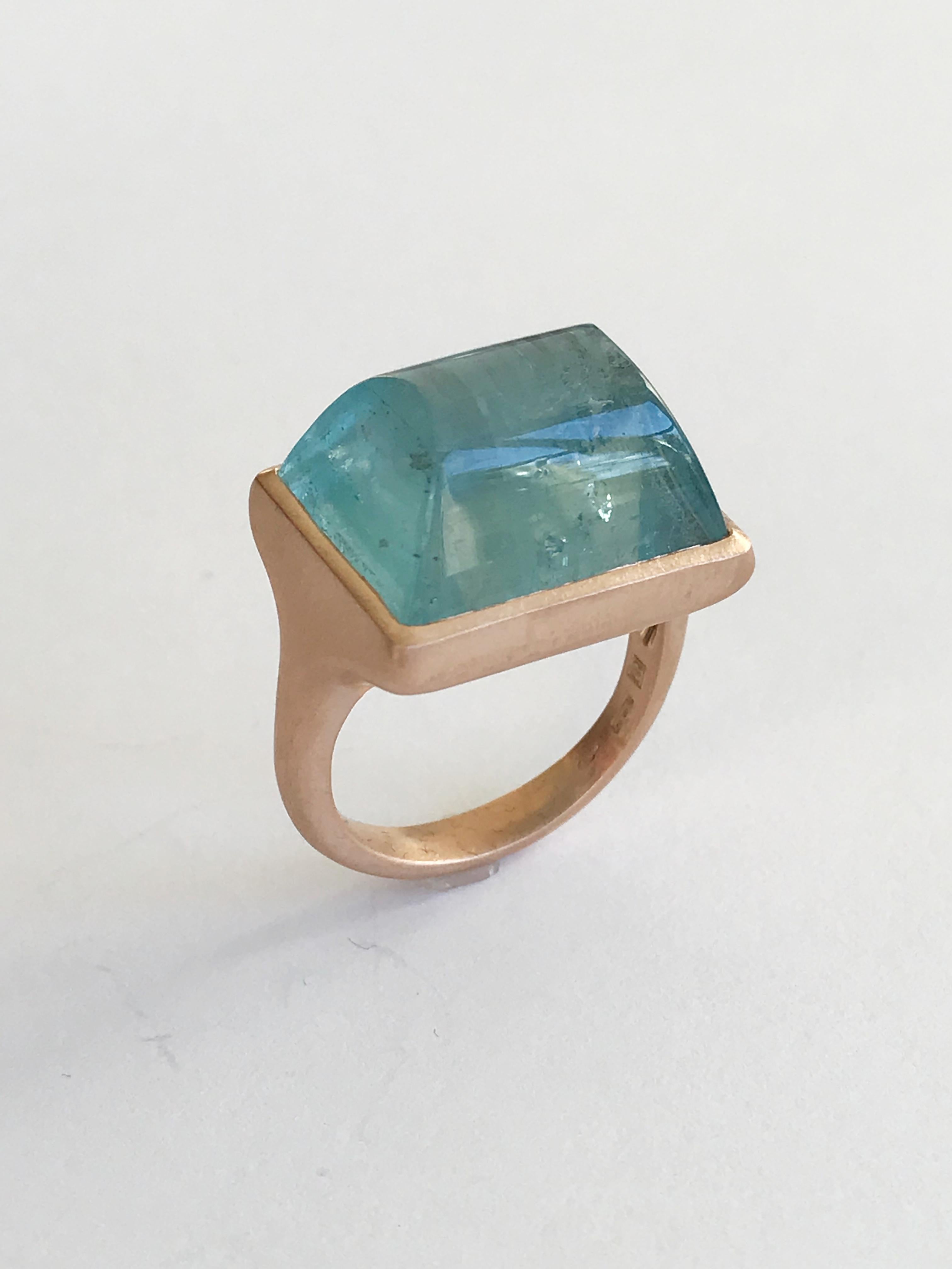 rectangular aquamarine ring