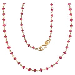 Dalben Collier de perles de spinelle rouge en or jaune