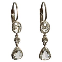 Dalben Diamanti Taglio Rosa Oro Bianco  Orecchini a goccia