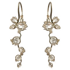 Dalben Rose Cut Diamanten Weißgold Floral Ohrringe