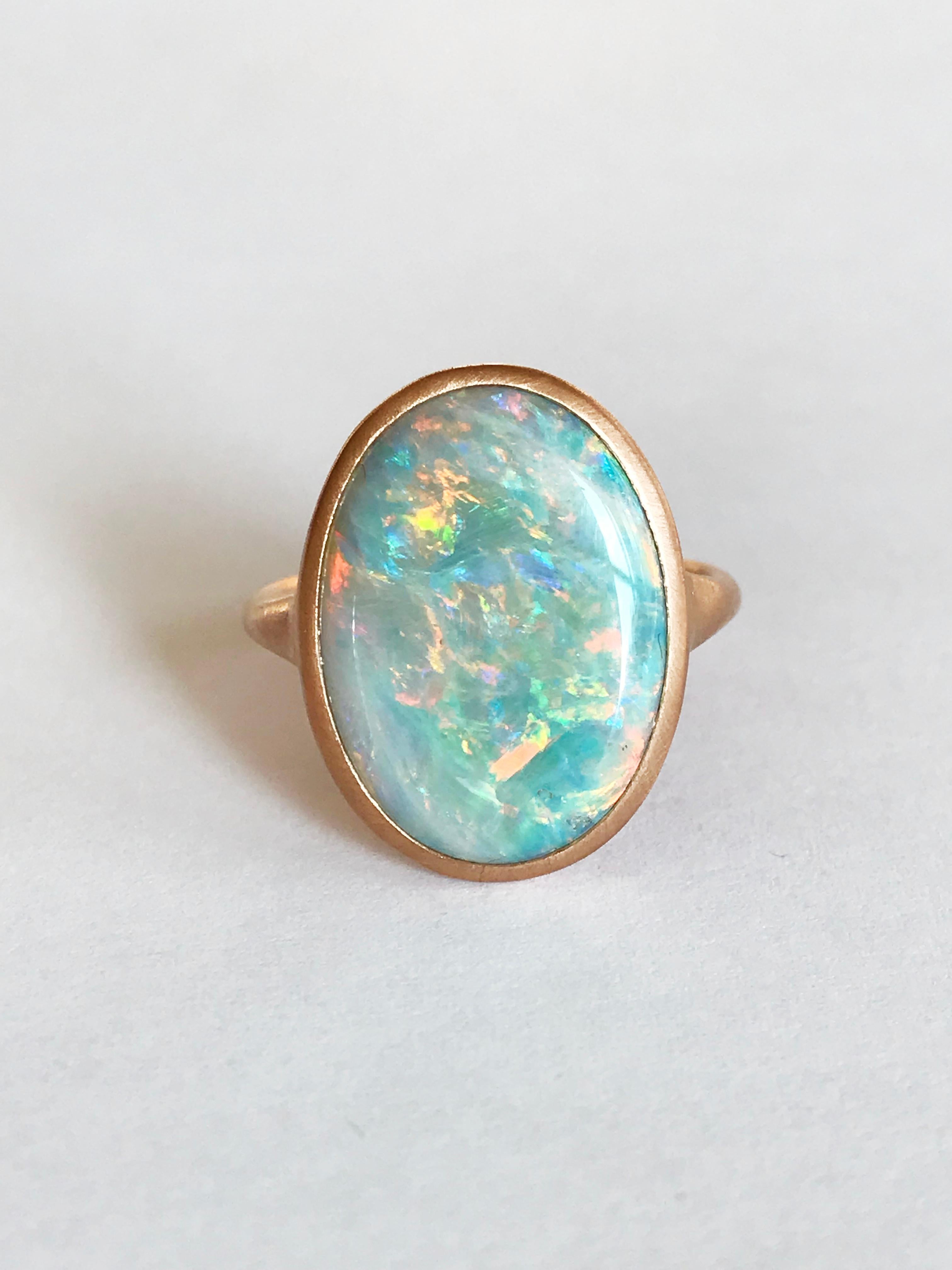 Dalben Rose Gold Ring and Australian Coober Pedy Opal 4