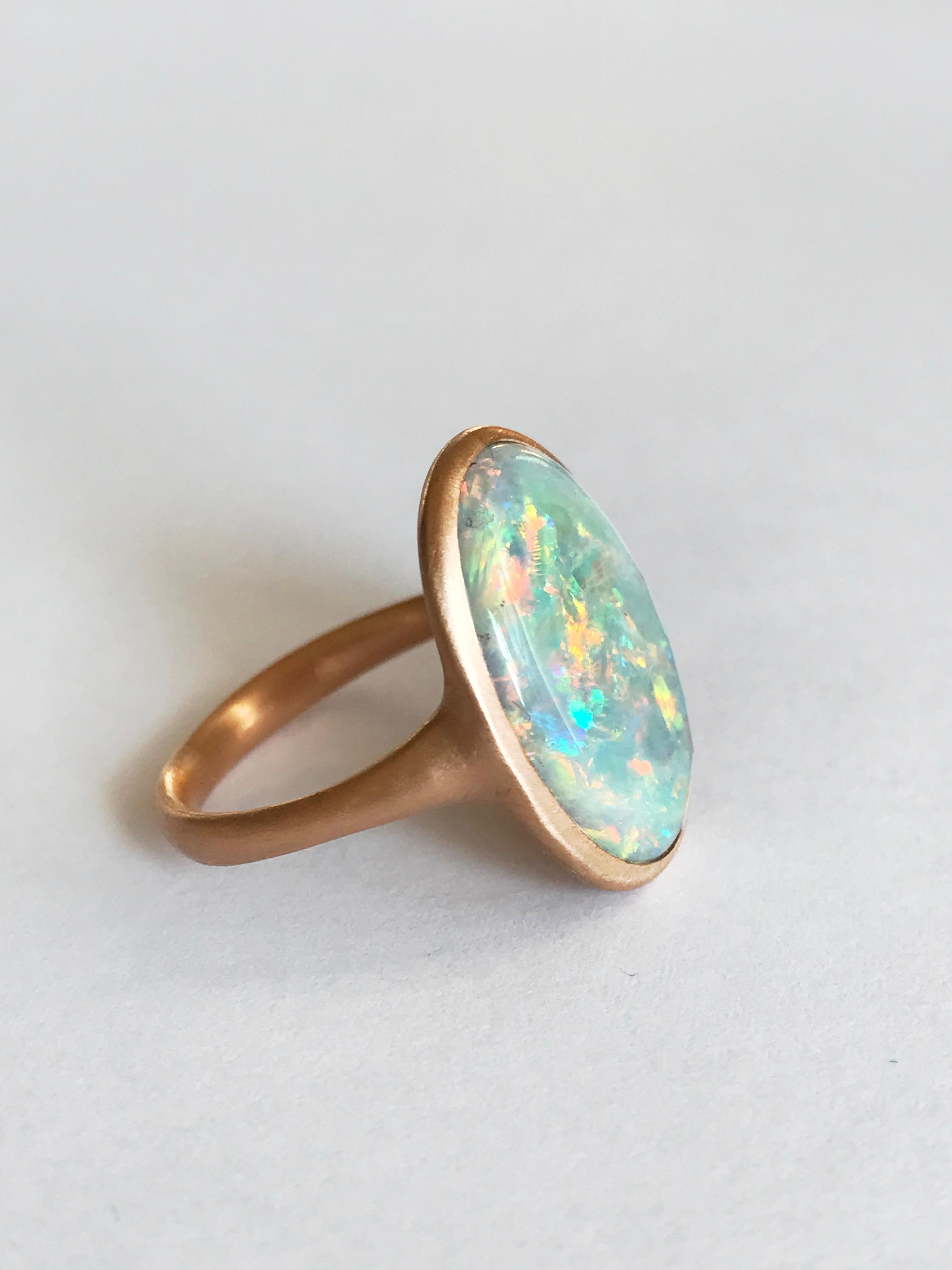 Dalben Rose Gold Ring and Australian Coober Pedy Opal 7
