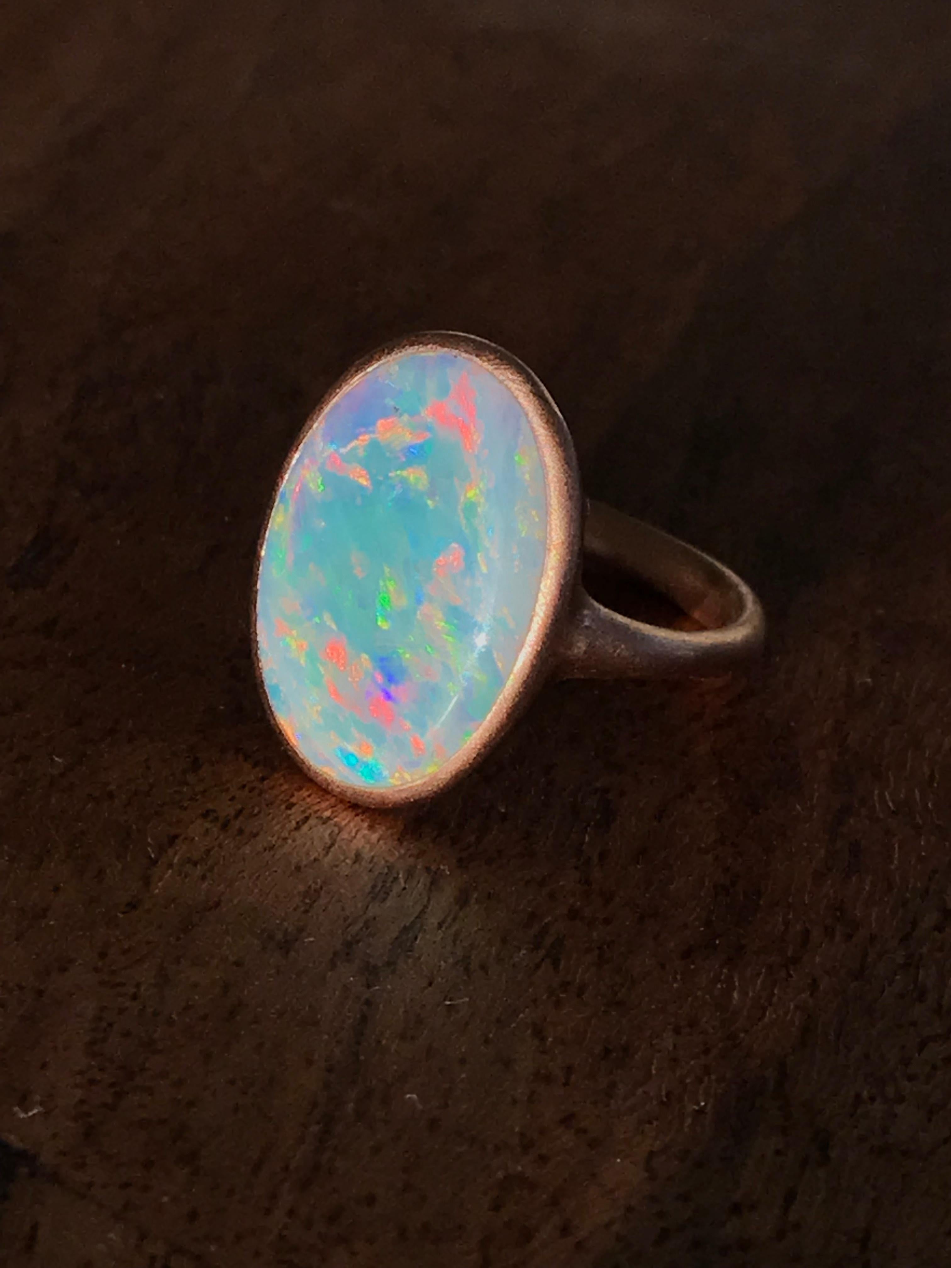Dalben Rose Gold Ring and Australian Coober Pedy Opal 9