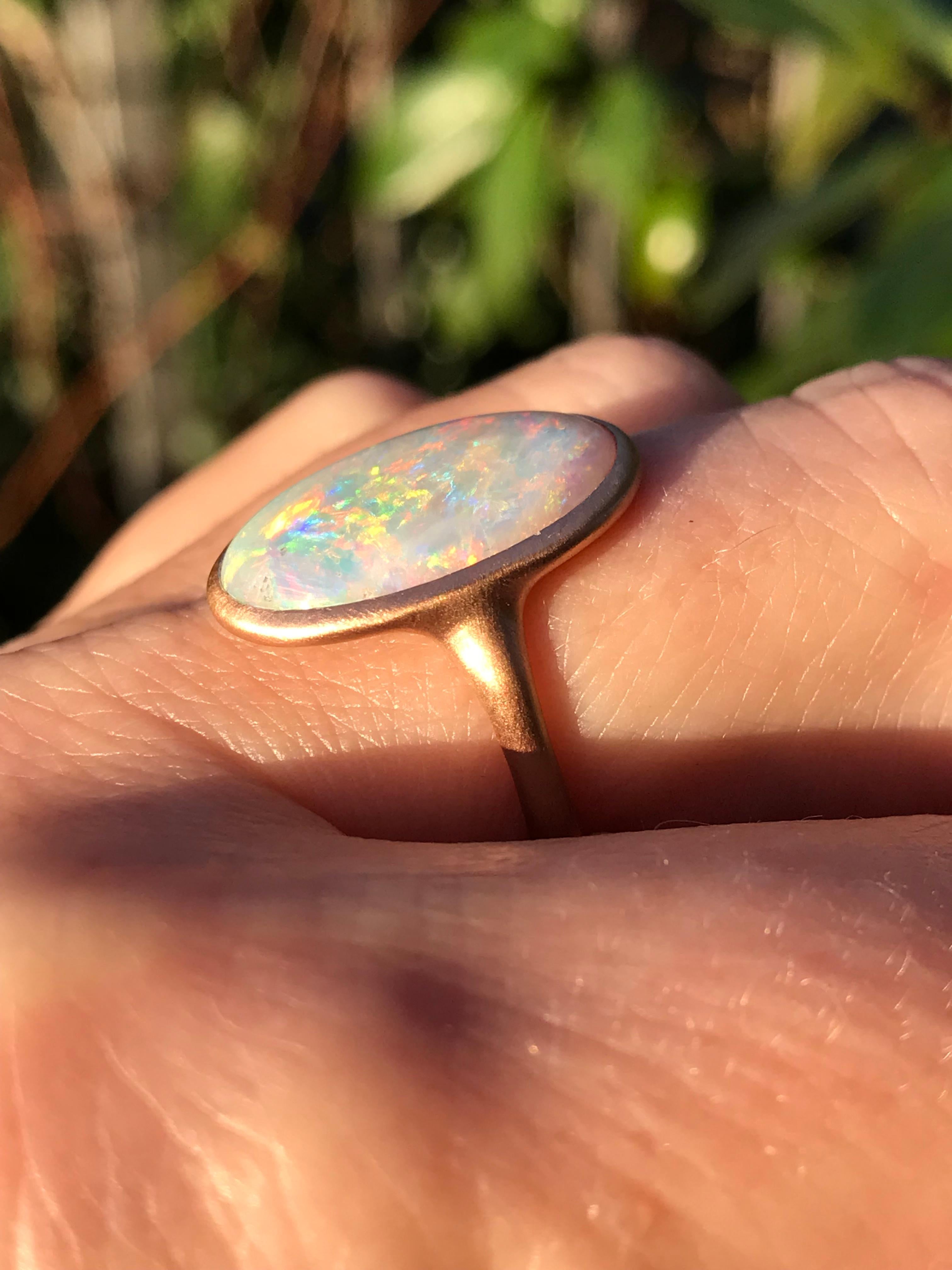Contemporary Dalben Rose Gold Ring and Australian Coober Pedy Opal