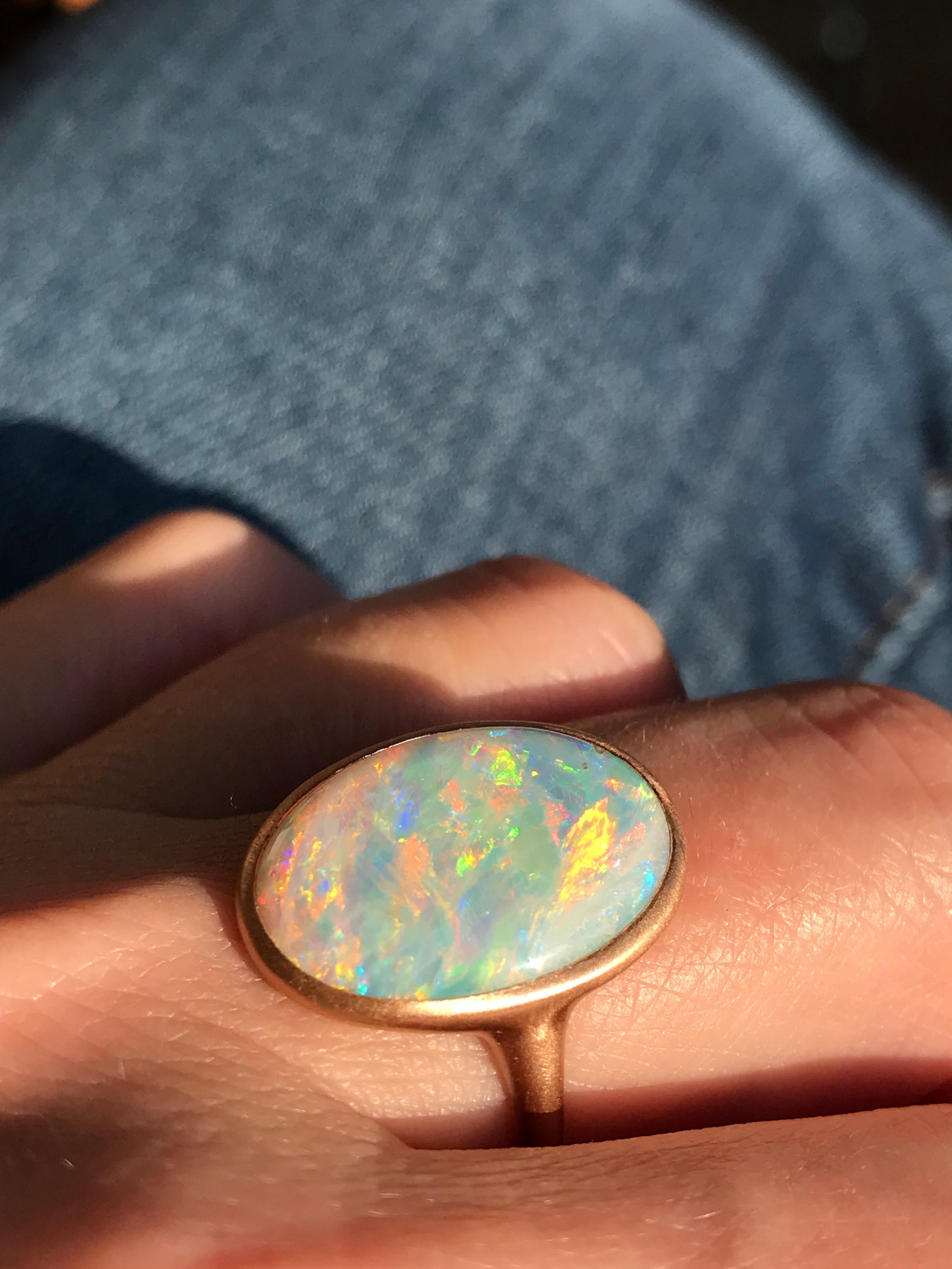 Dalben Rose Gold Ring and Australian Coober Pedy Opal 1