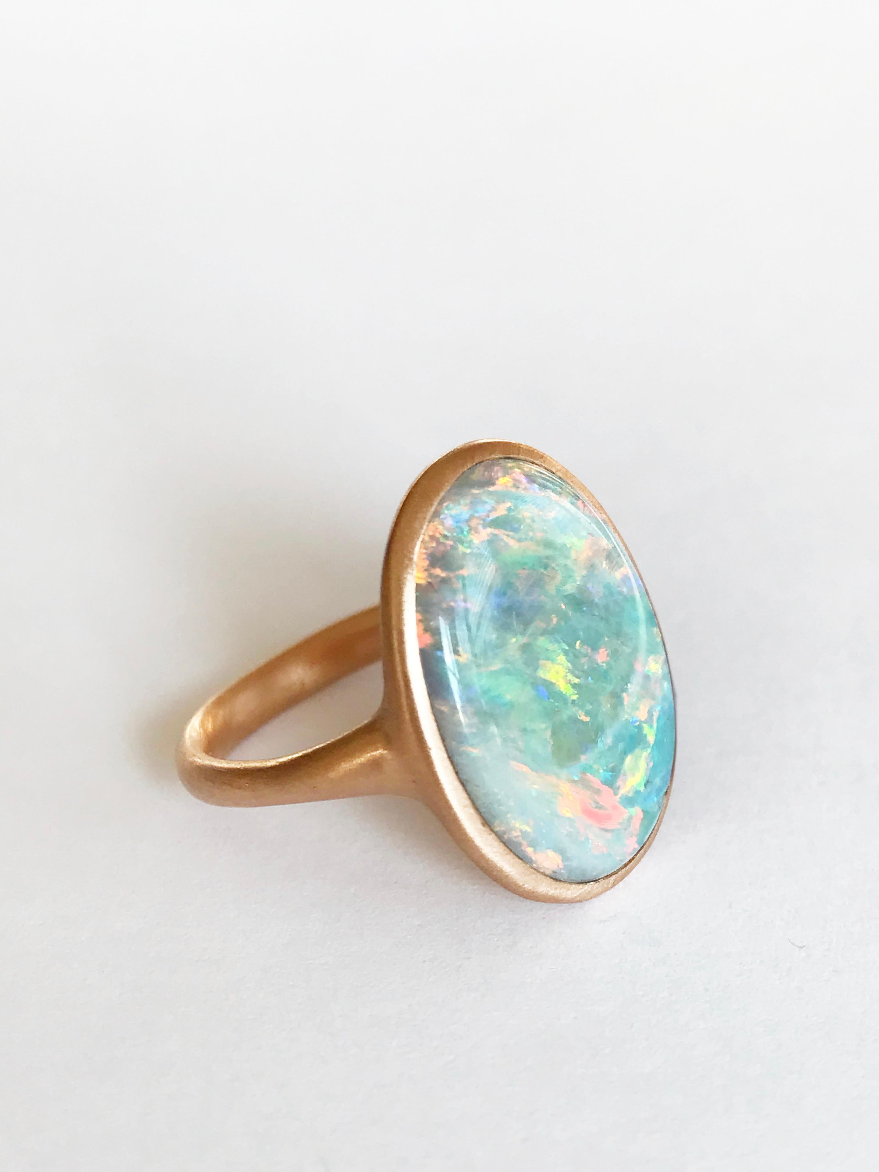 Dalben Rose Gold Ring and Australian Coober Pedy Opal 2