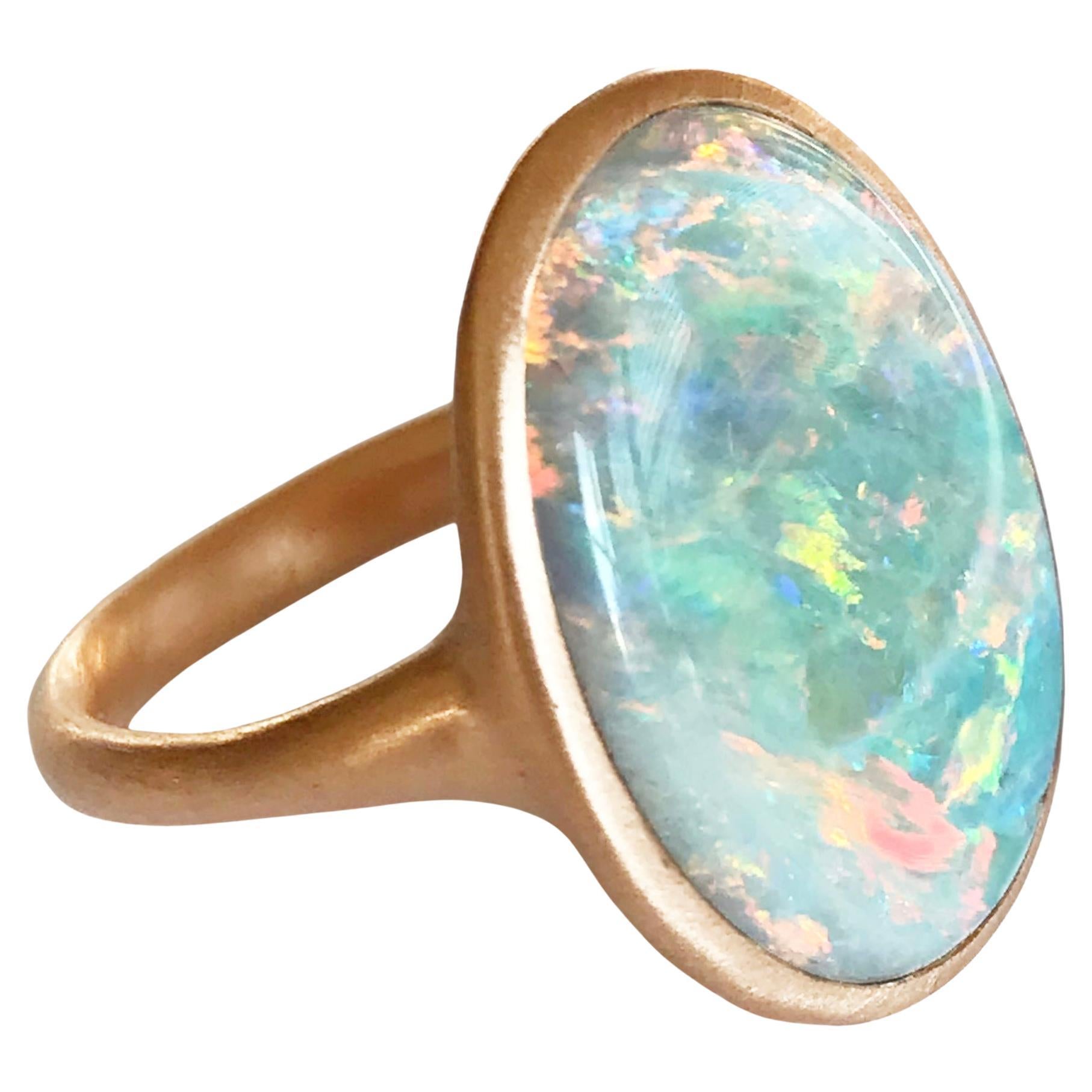 Dalben Rose Gold Ring and Australian Coober Pedy Opal