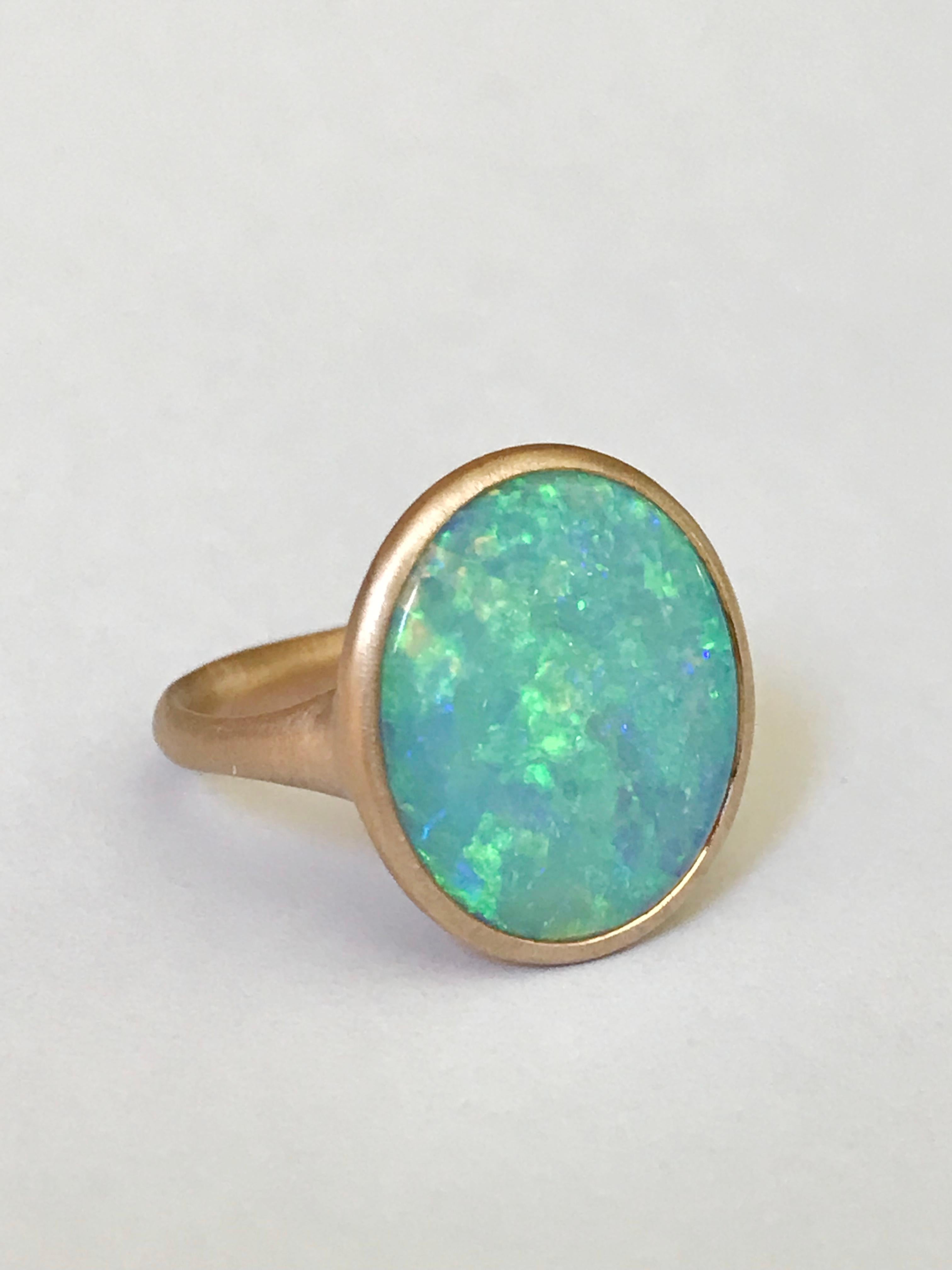 Dalben Rose Gold Ring With Coober Pedy Opal 4
