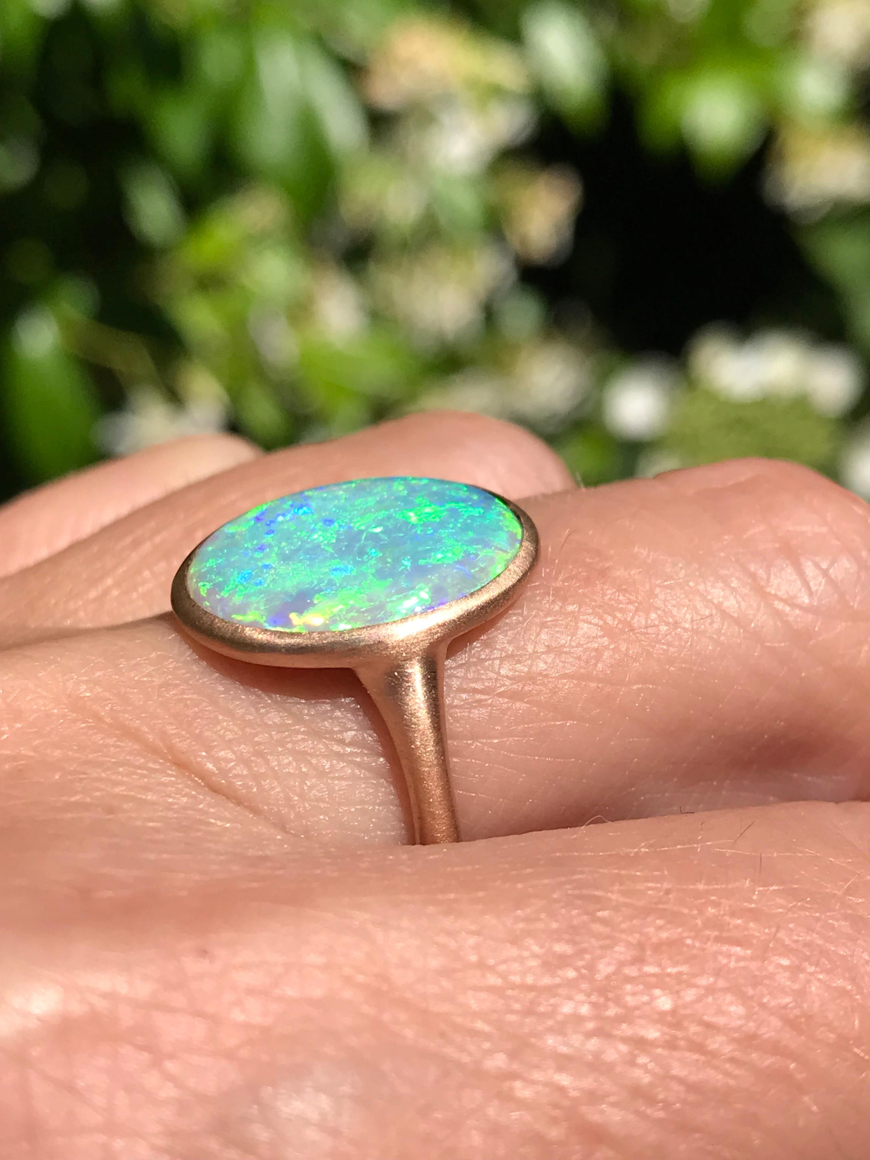 Contemporary Dalben Rose Gold Ring With Coober Pedy Opal