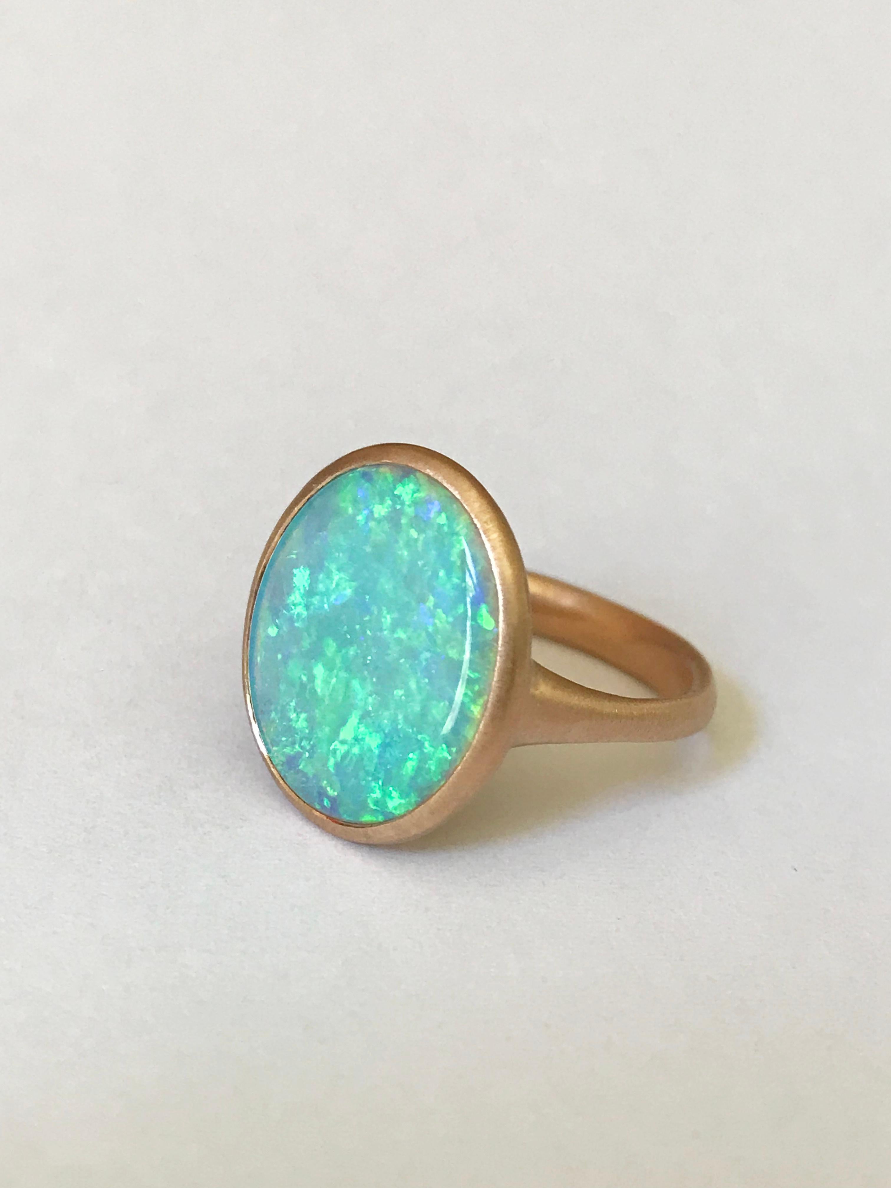Dalben Rose Gold Ring With Coober Pedy Opal In New Condition In Como, IT