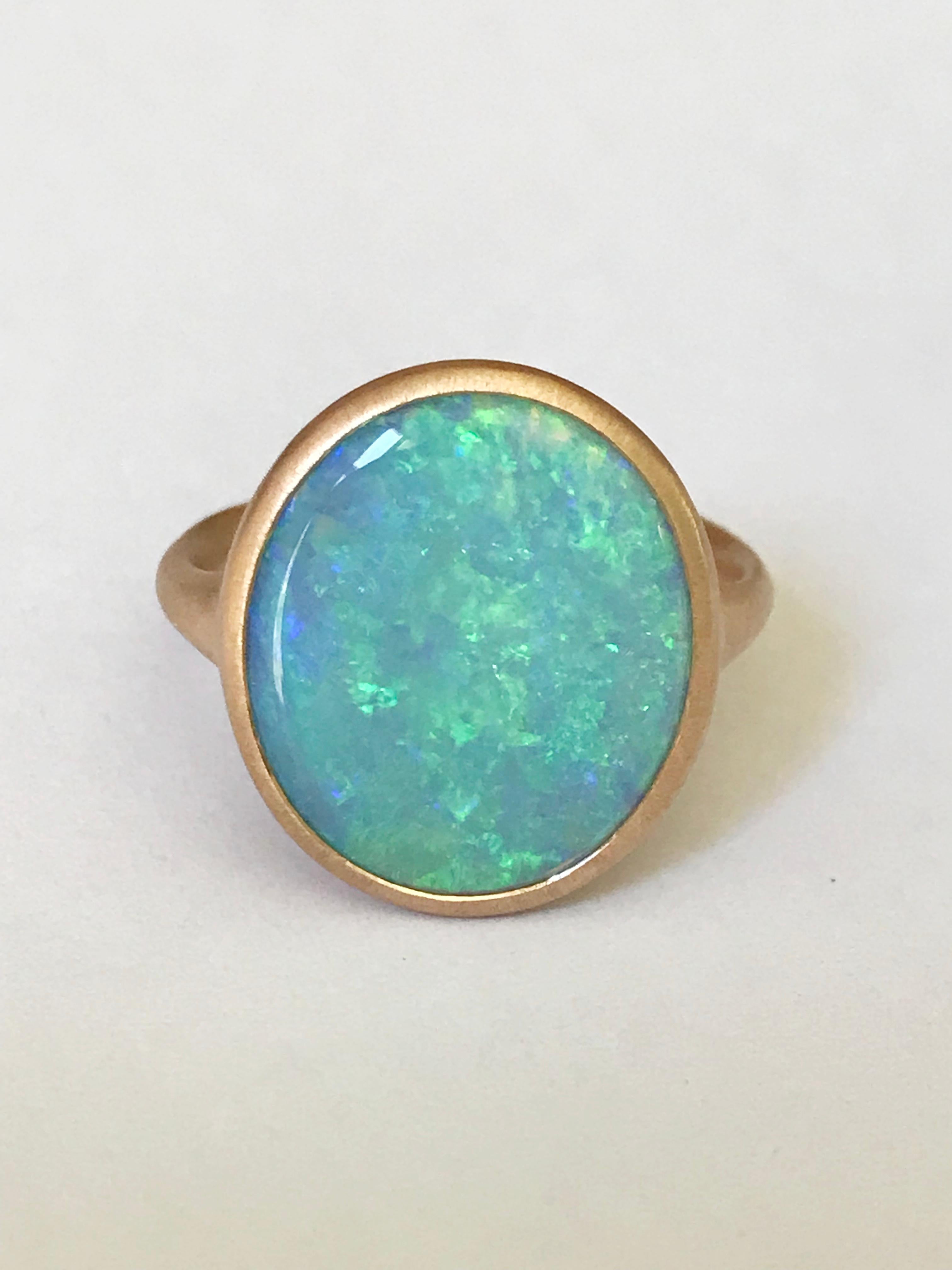 Women's Dalben Rose Gold Ring With Coober Pedy Opal