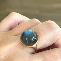 Dalben Round Labradorite Rose Gold Ring