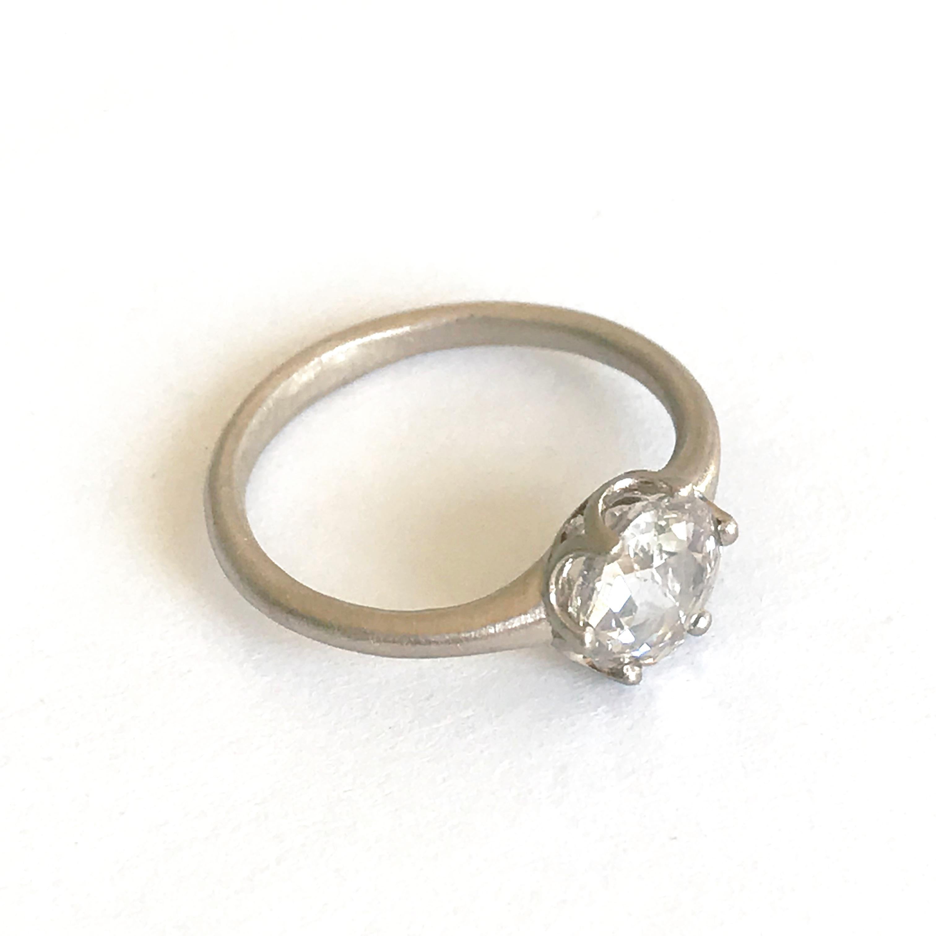 Dalben 1, 02 Carat Round Rose Cut Diamond Gold Ring 1