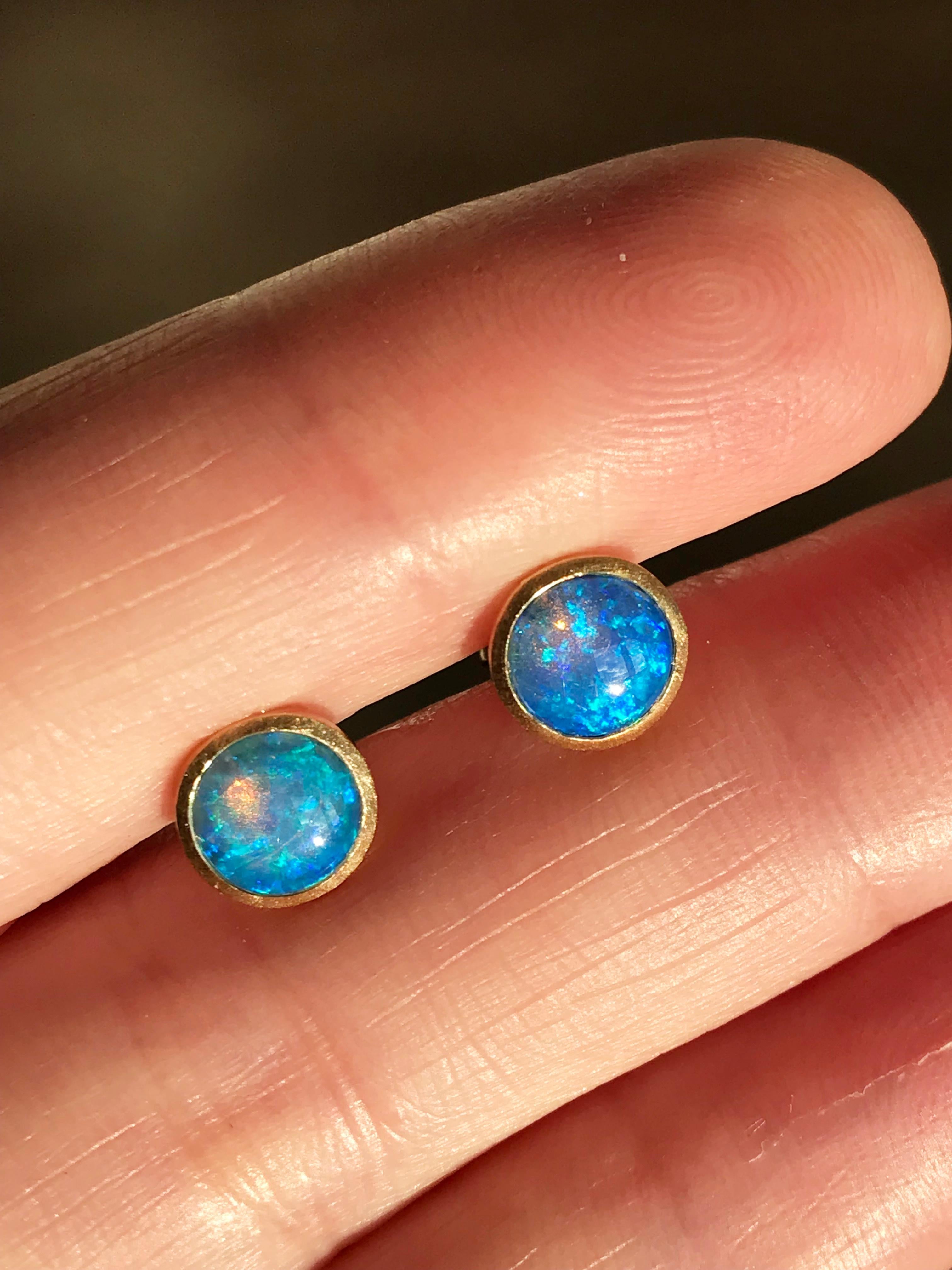 australian blue opal earrings
